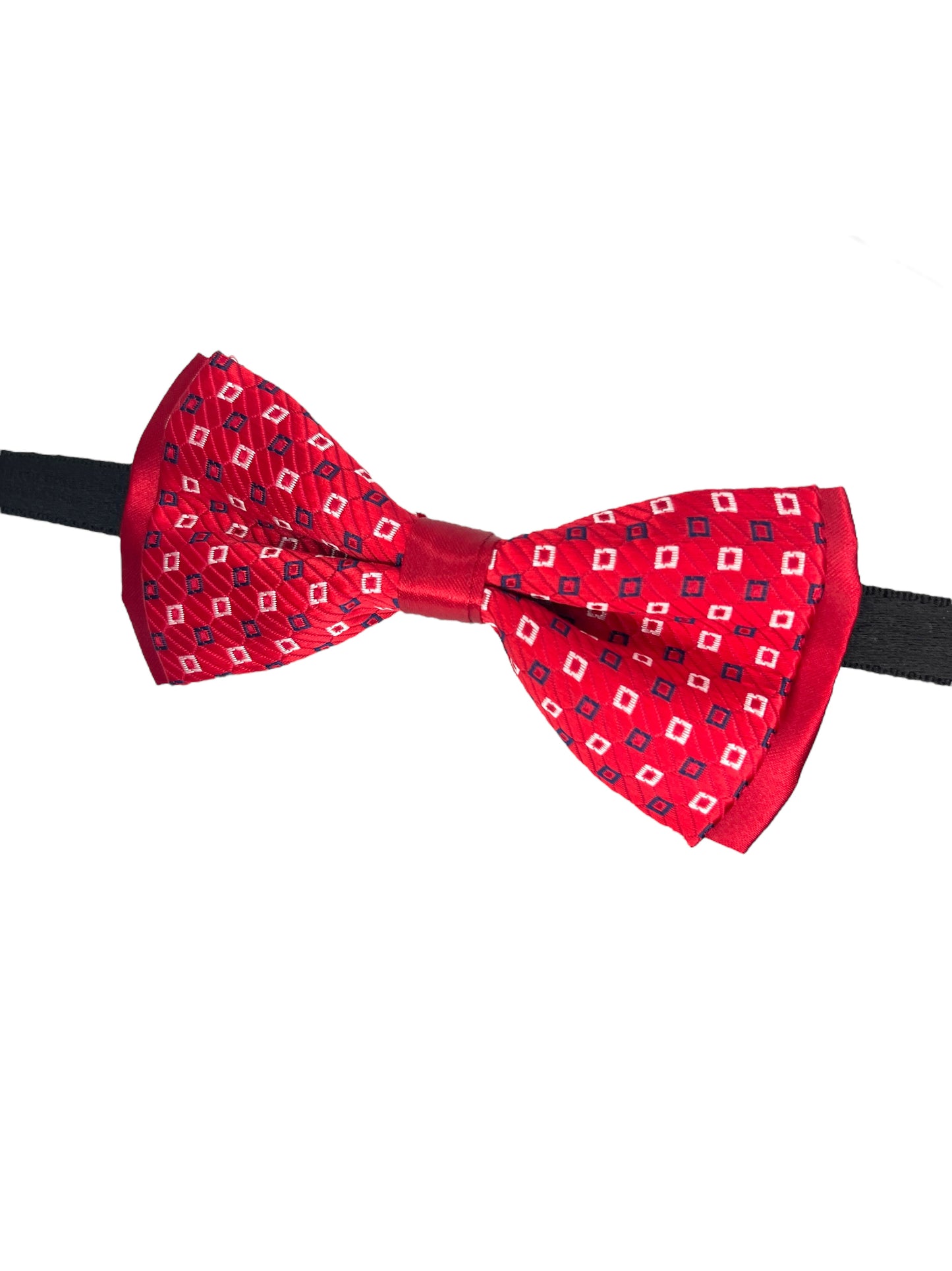 Red Geometric Double Layered Bowtie