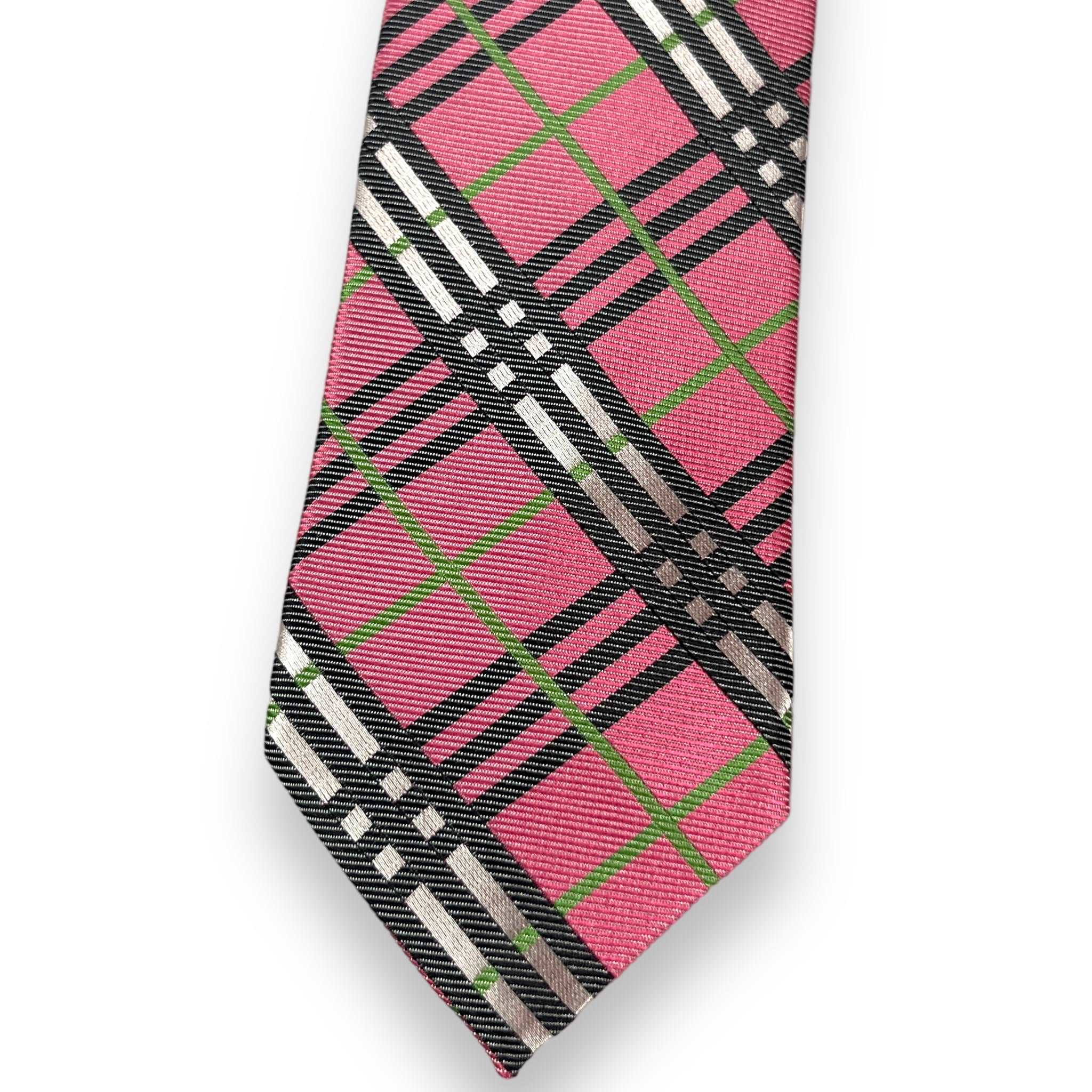 Pink Burberry Check Tie Tie Benon