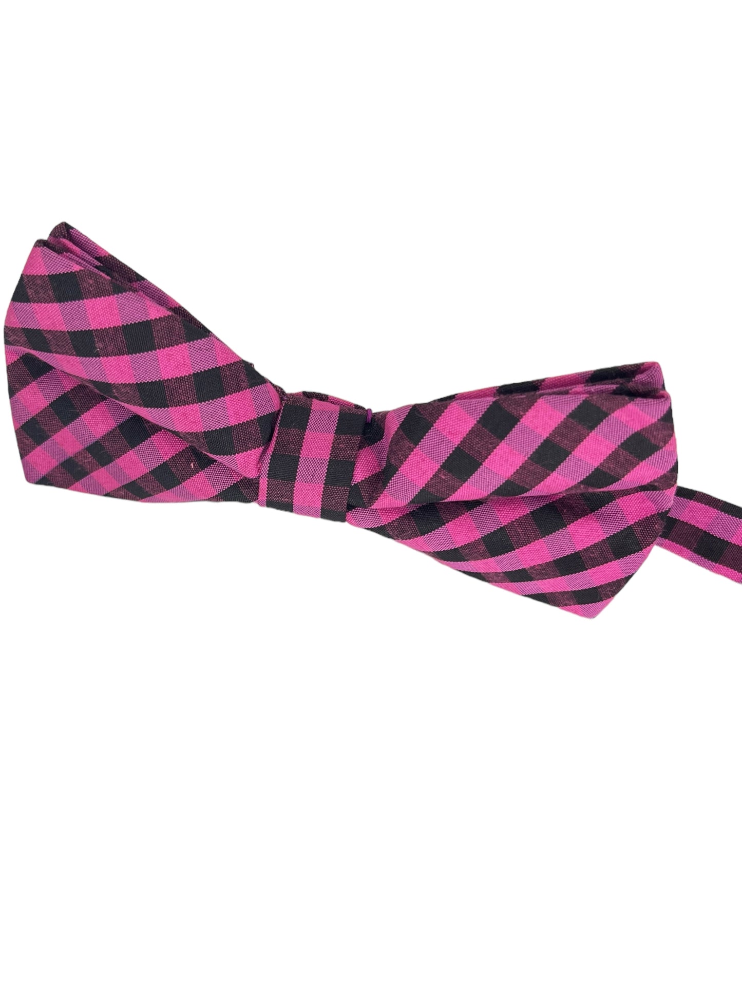 Pink Checkered Double Layered Bowtie