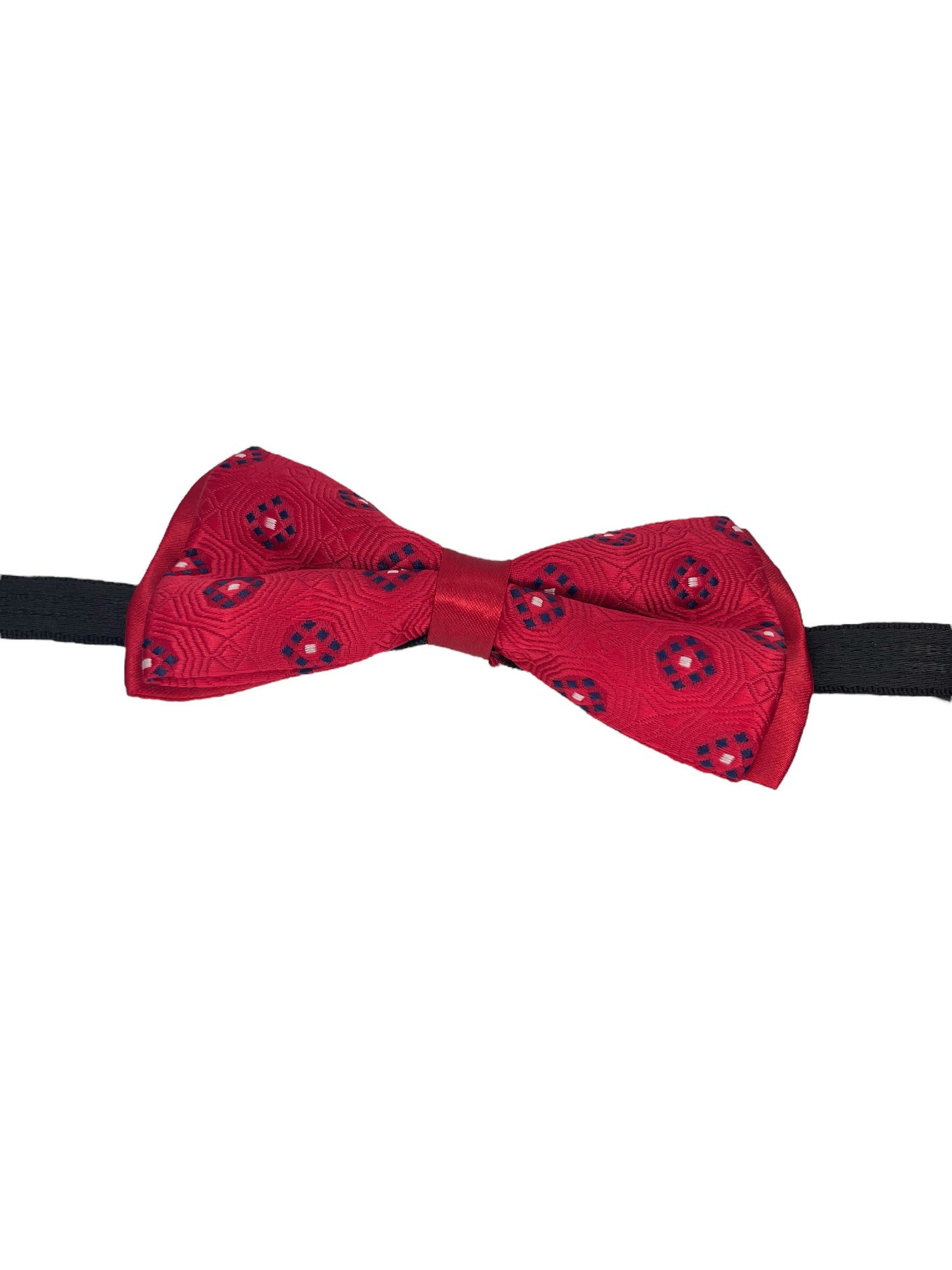 Red Geometric Double Layered Bowtie