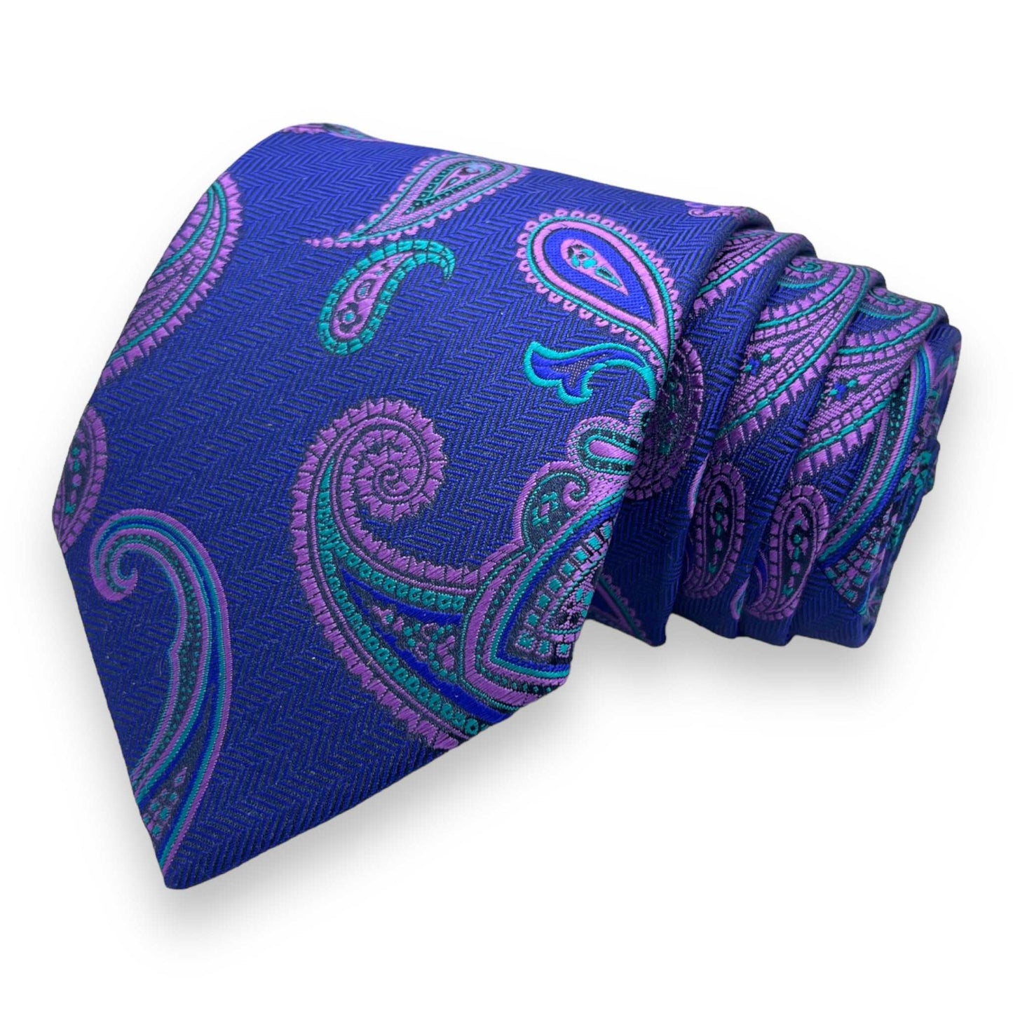 Blue And lavender Paisley Tie Combo