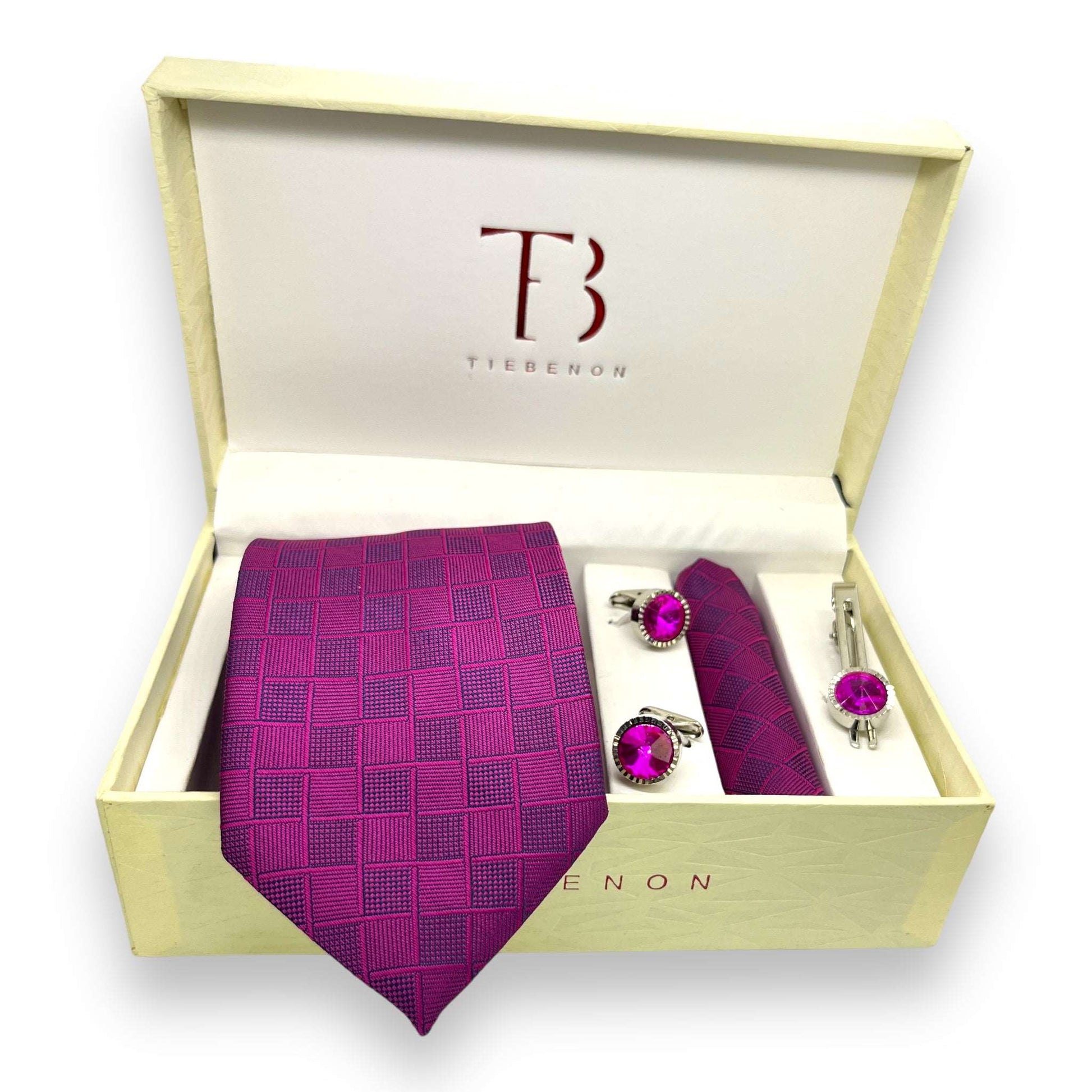 Magenta Checkered Tie