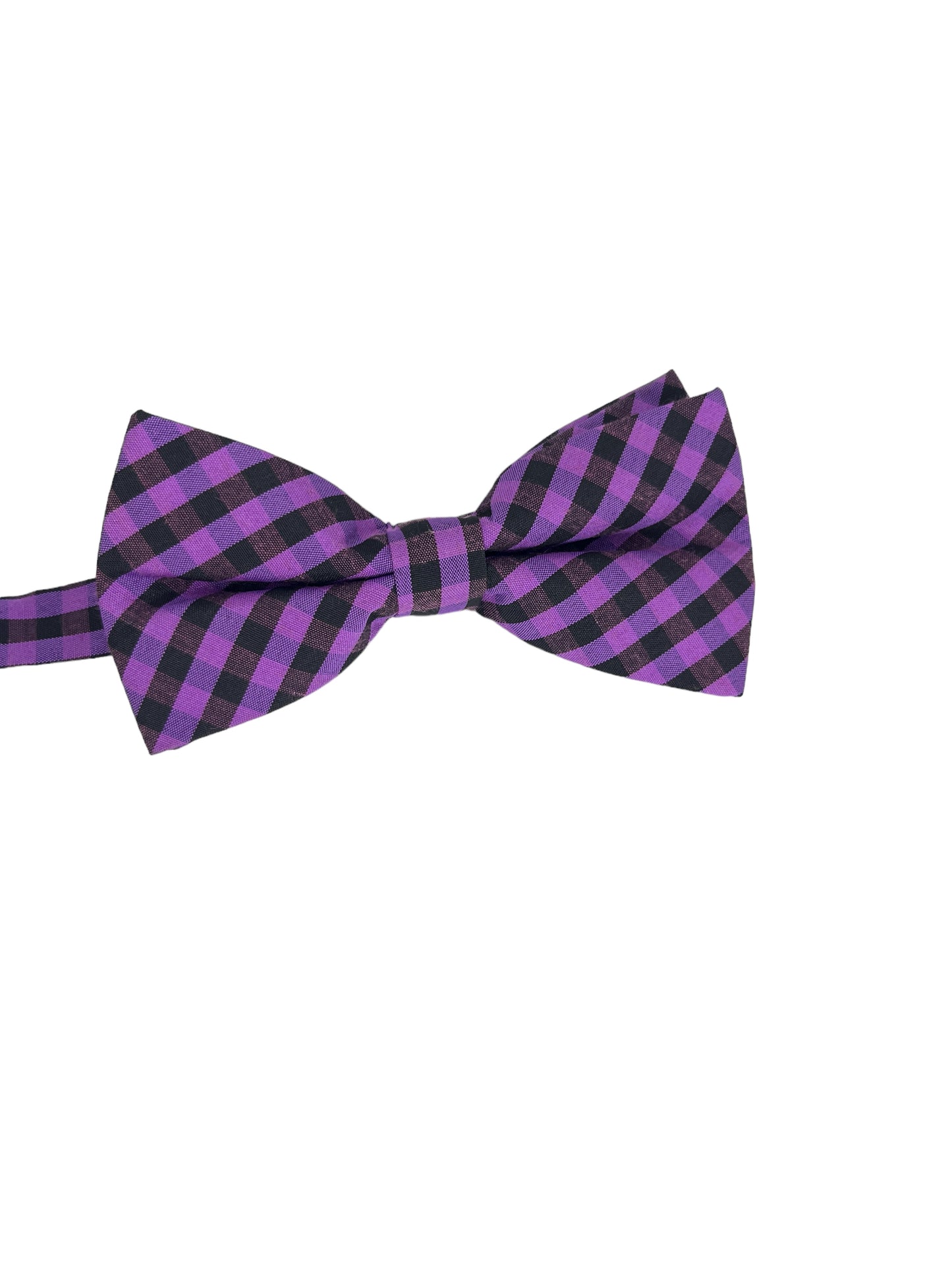 Purple Checkered Double Layered Bowtie