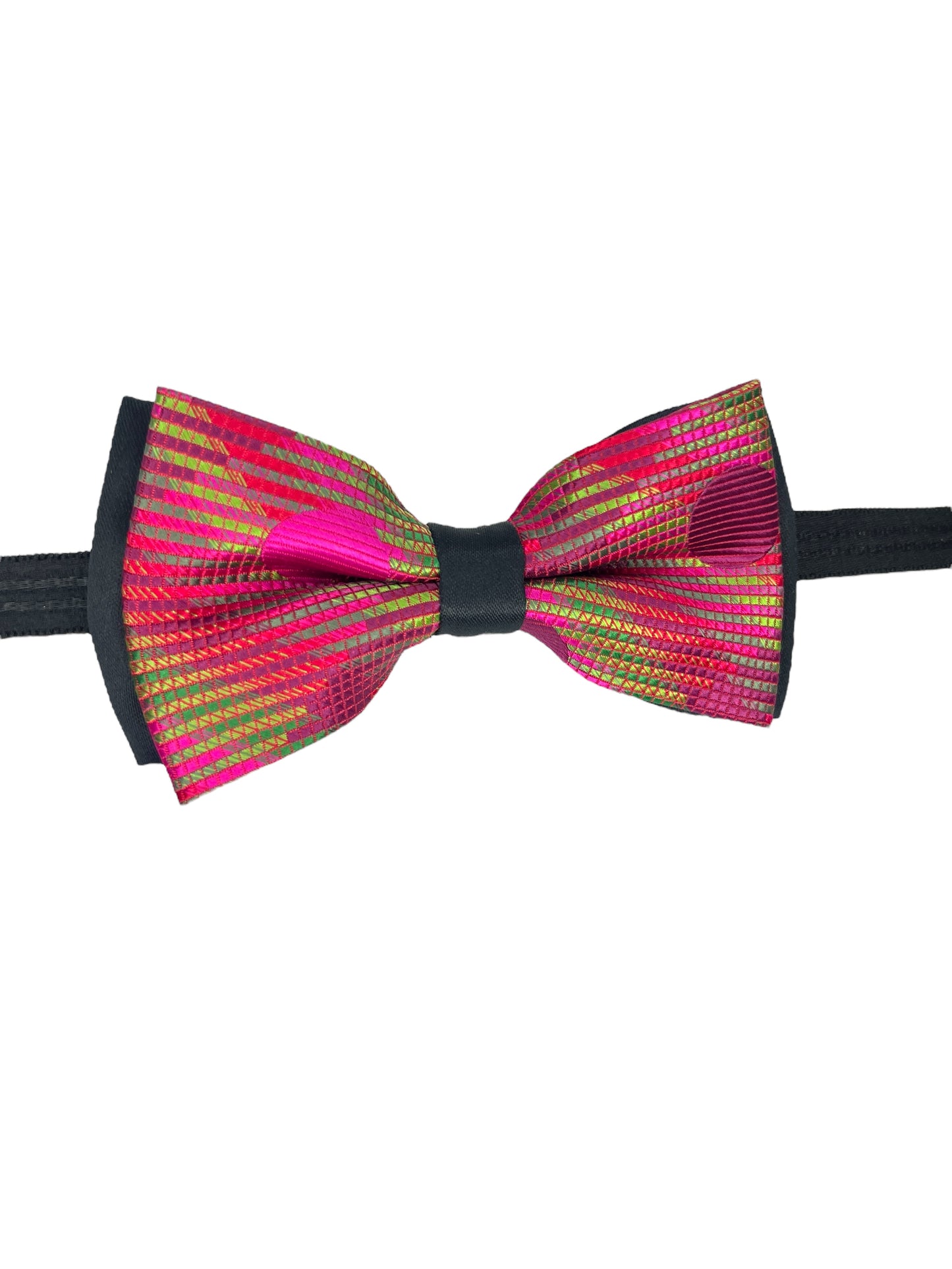 Magenta Polka Dot Double Layered Bowtie