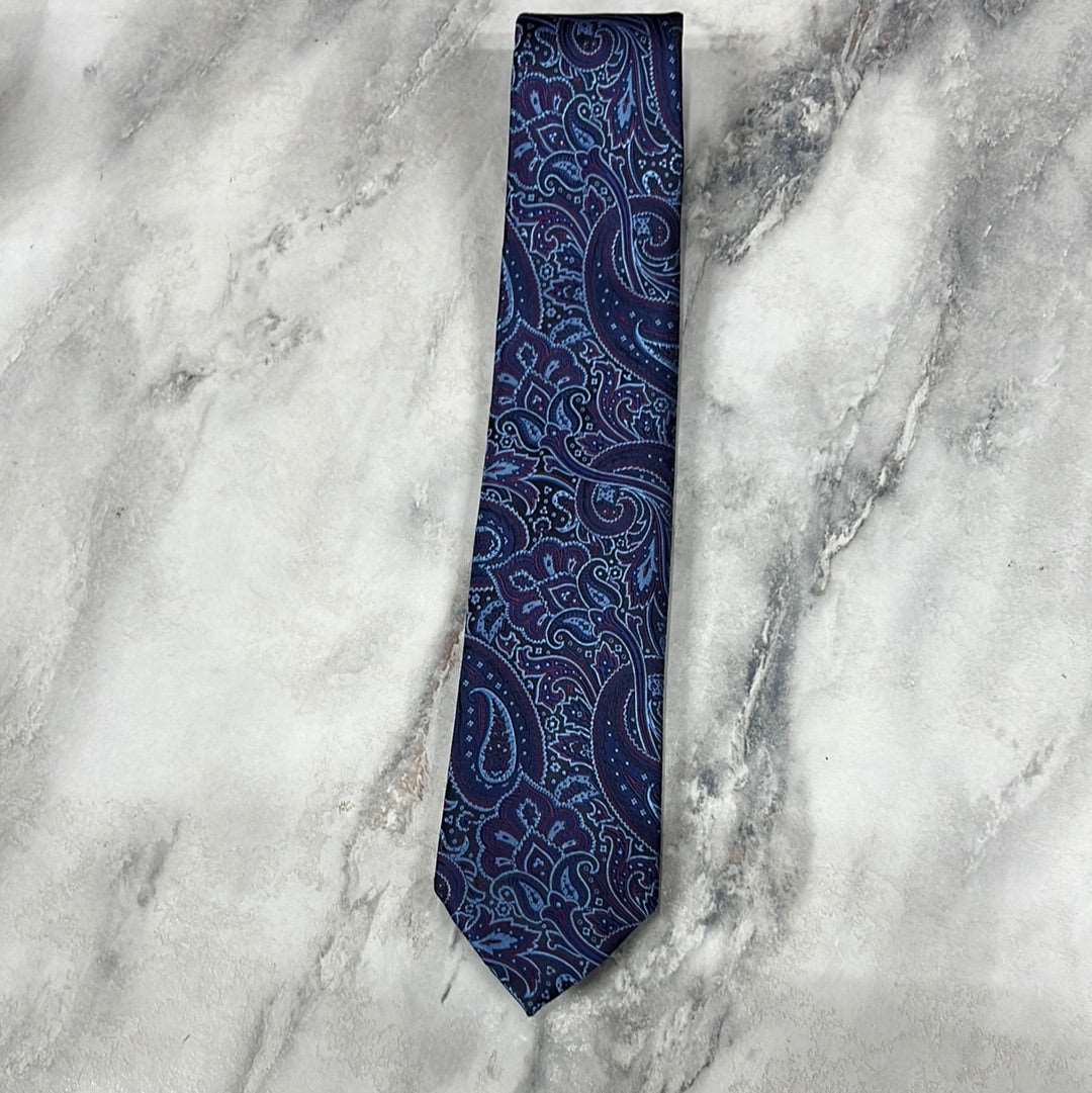 Navy Classic Paisley Tie Combo