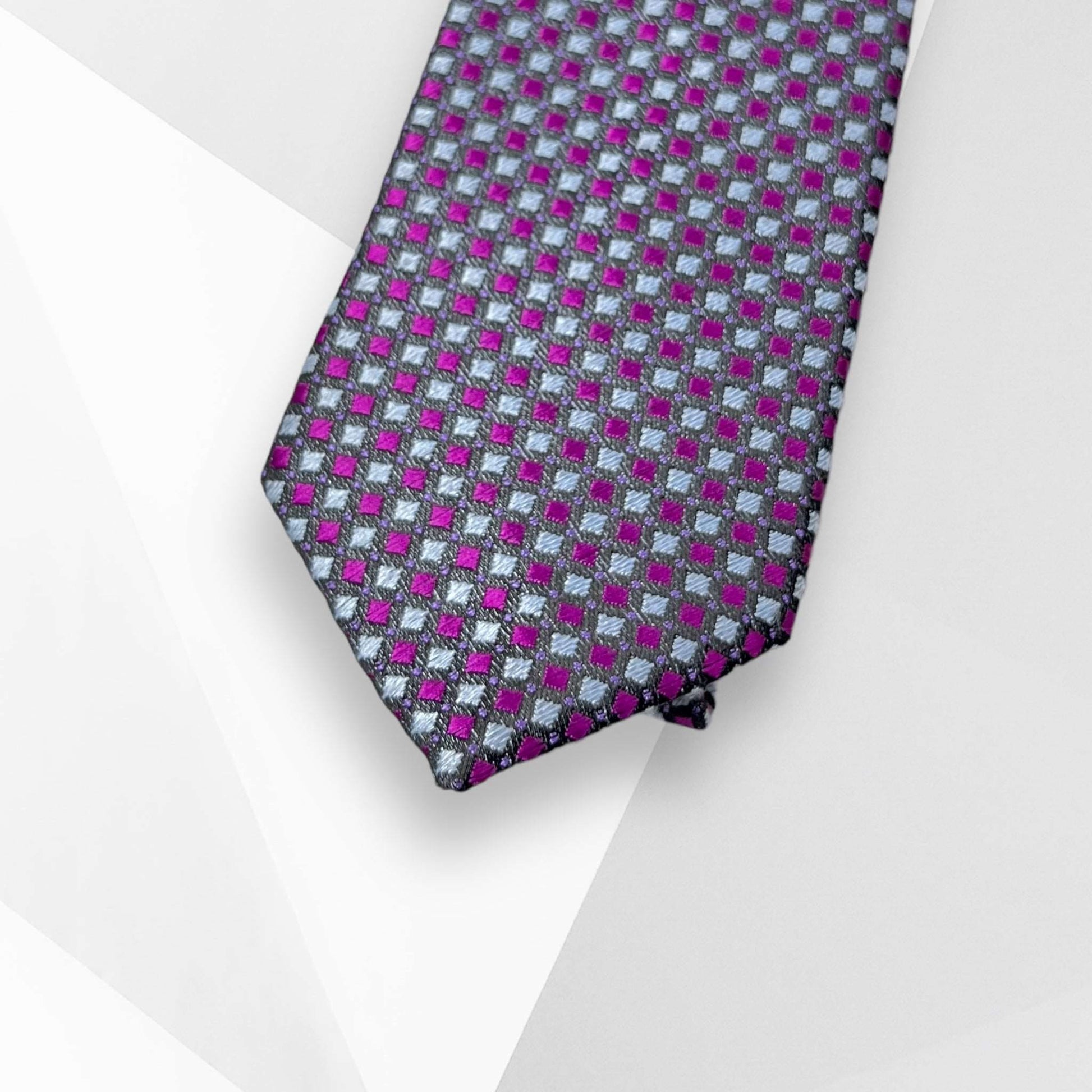 Pink And Sky blue Square Dot Tie