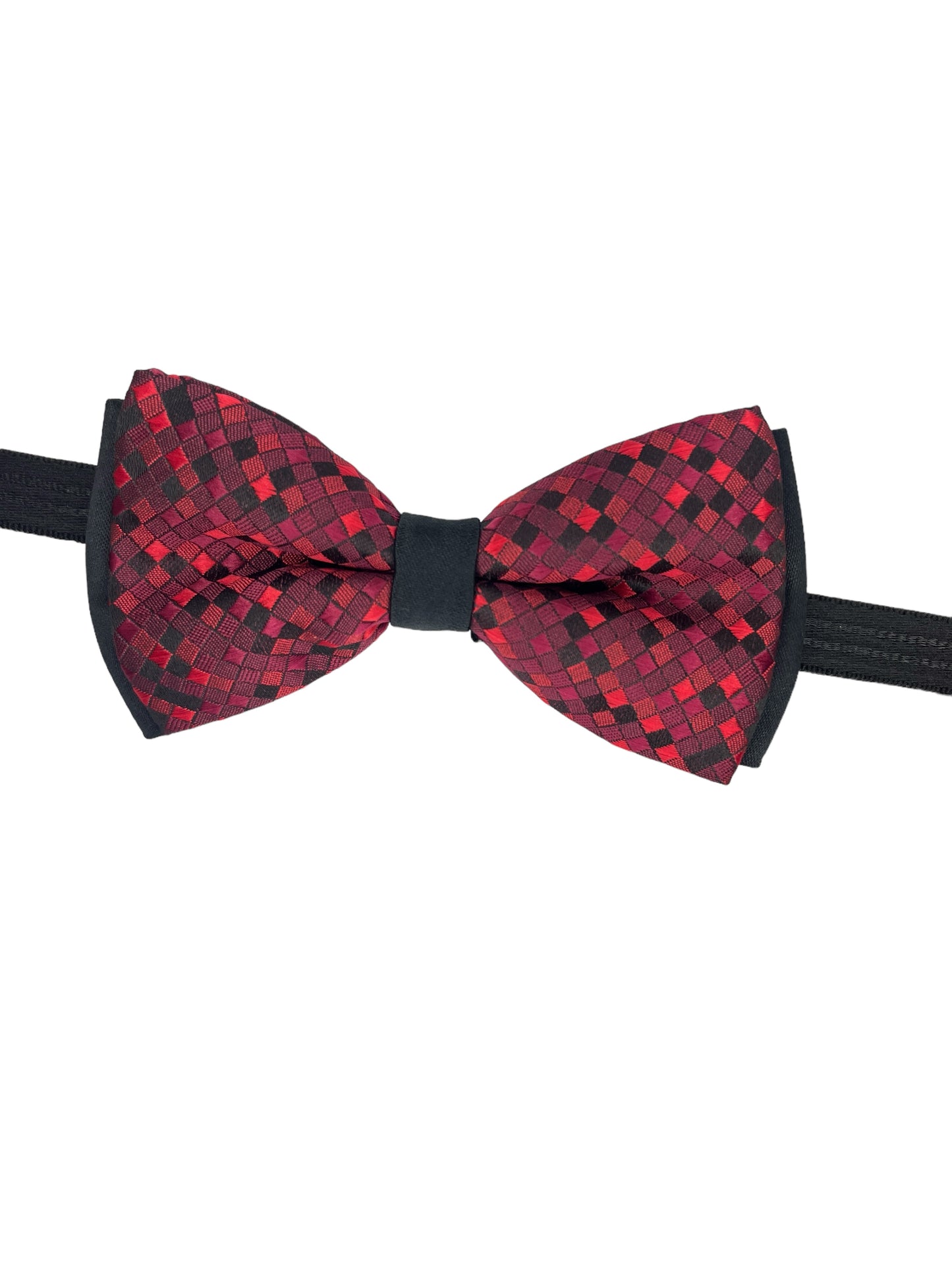 Burgundy Diamond Double Layered Designed Bowtie