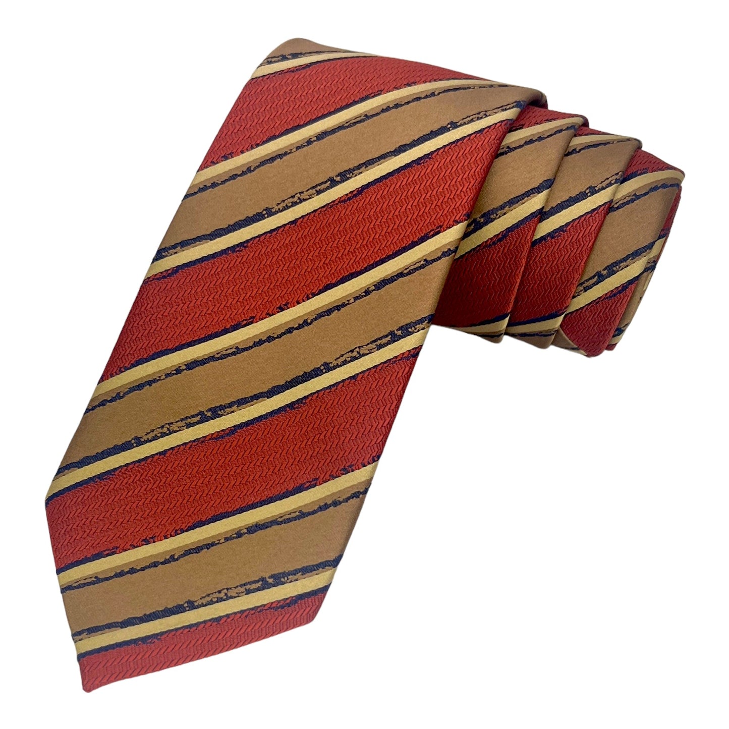 Rust Stripe Tie And Pocket Square Combo