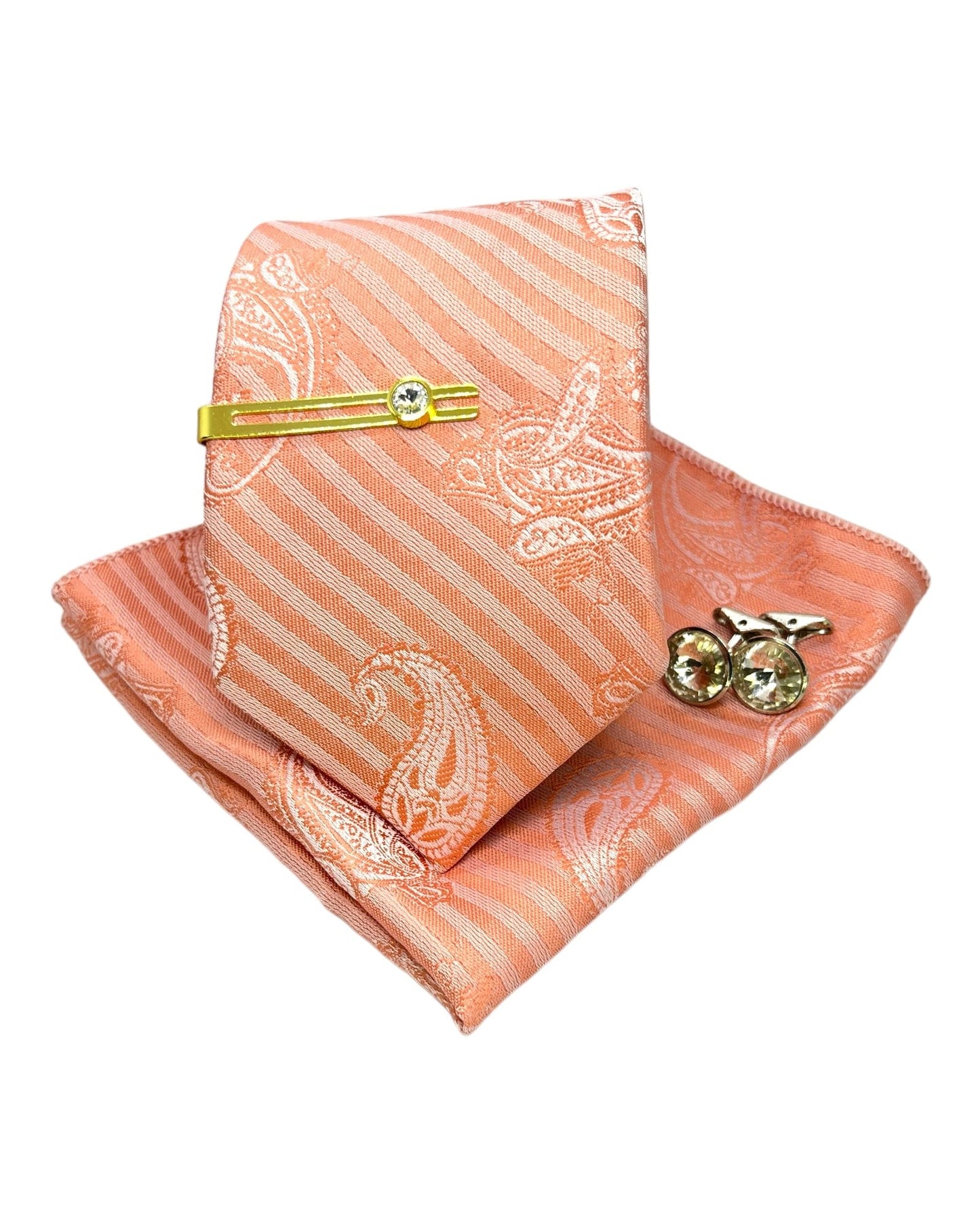 Peach Self Stripe Tie