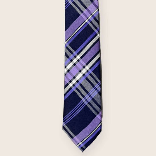 Blue And Purple Plaided Tie