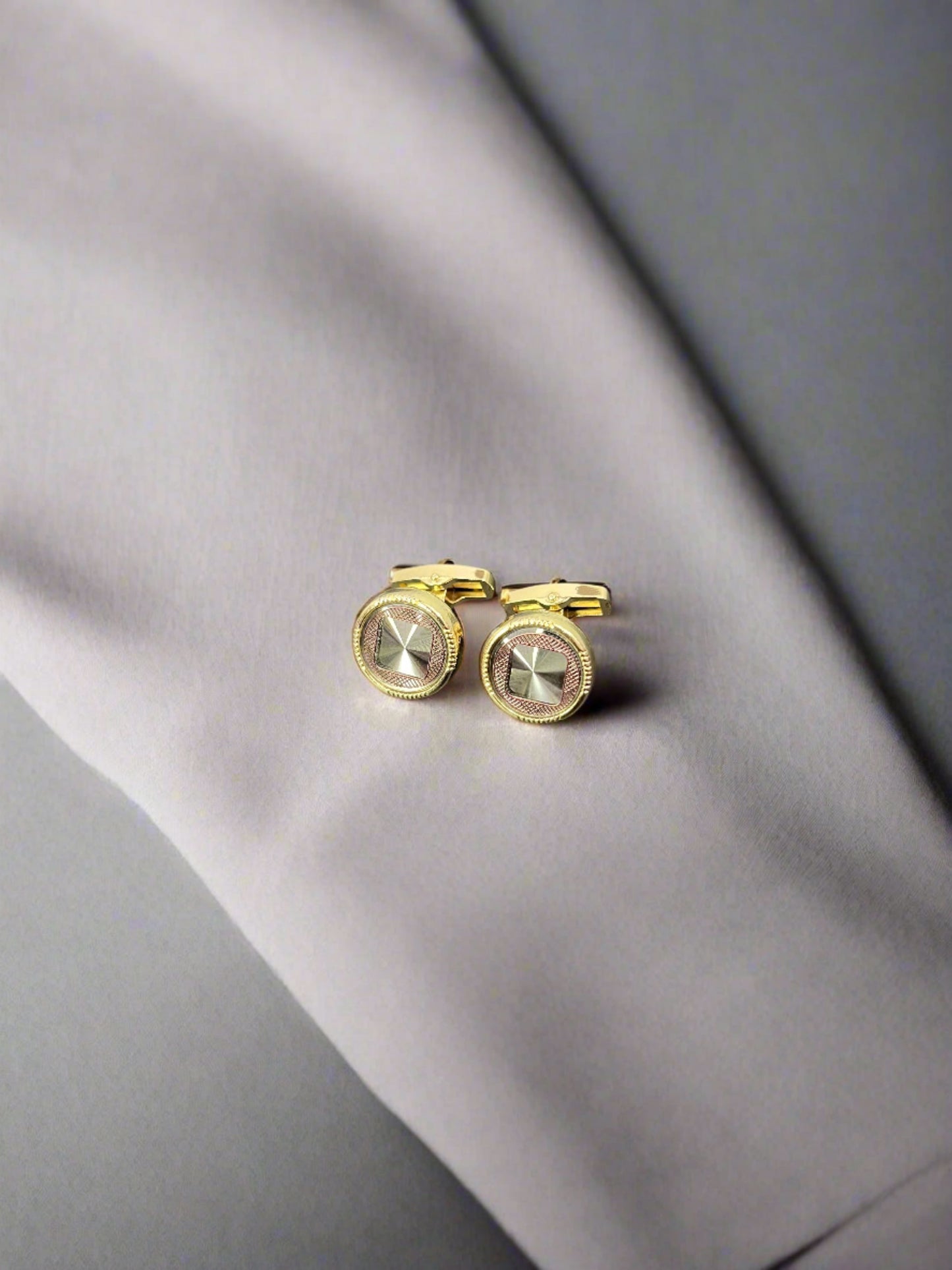 Prism Textured Gold Plated Cufflinks