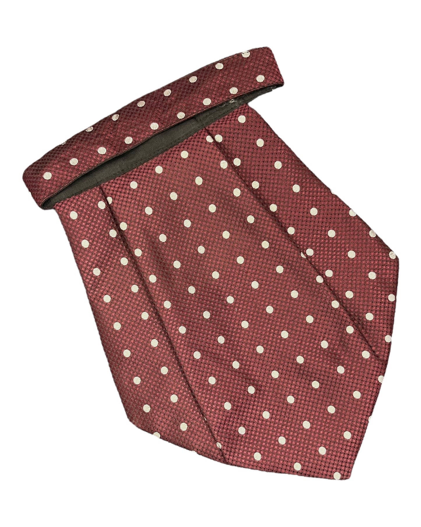 Burgundy White Dotted Cravat Tie