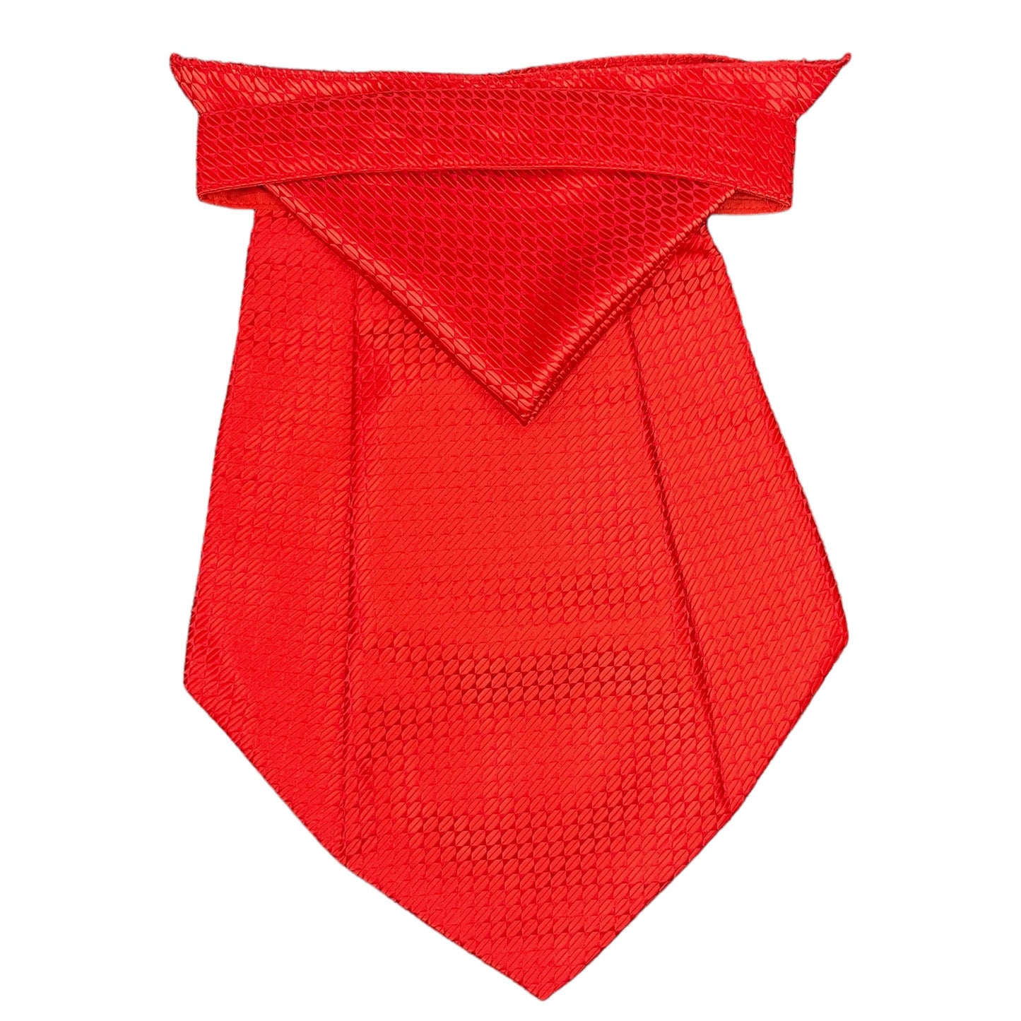 Red Self Geometric Cravat Tie