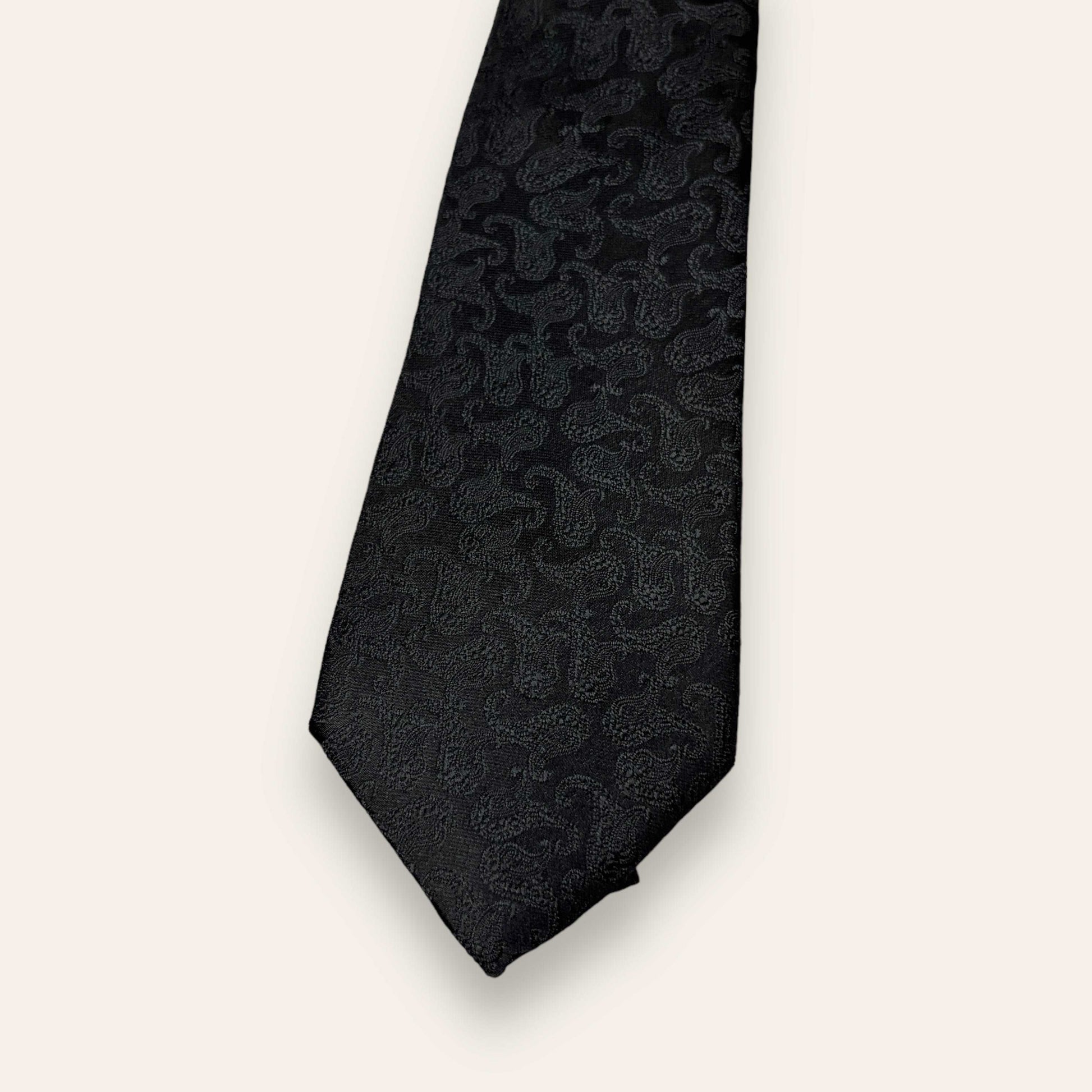 Black Self Paisley Tie