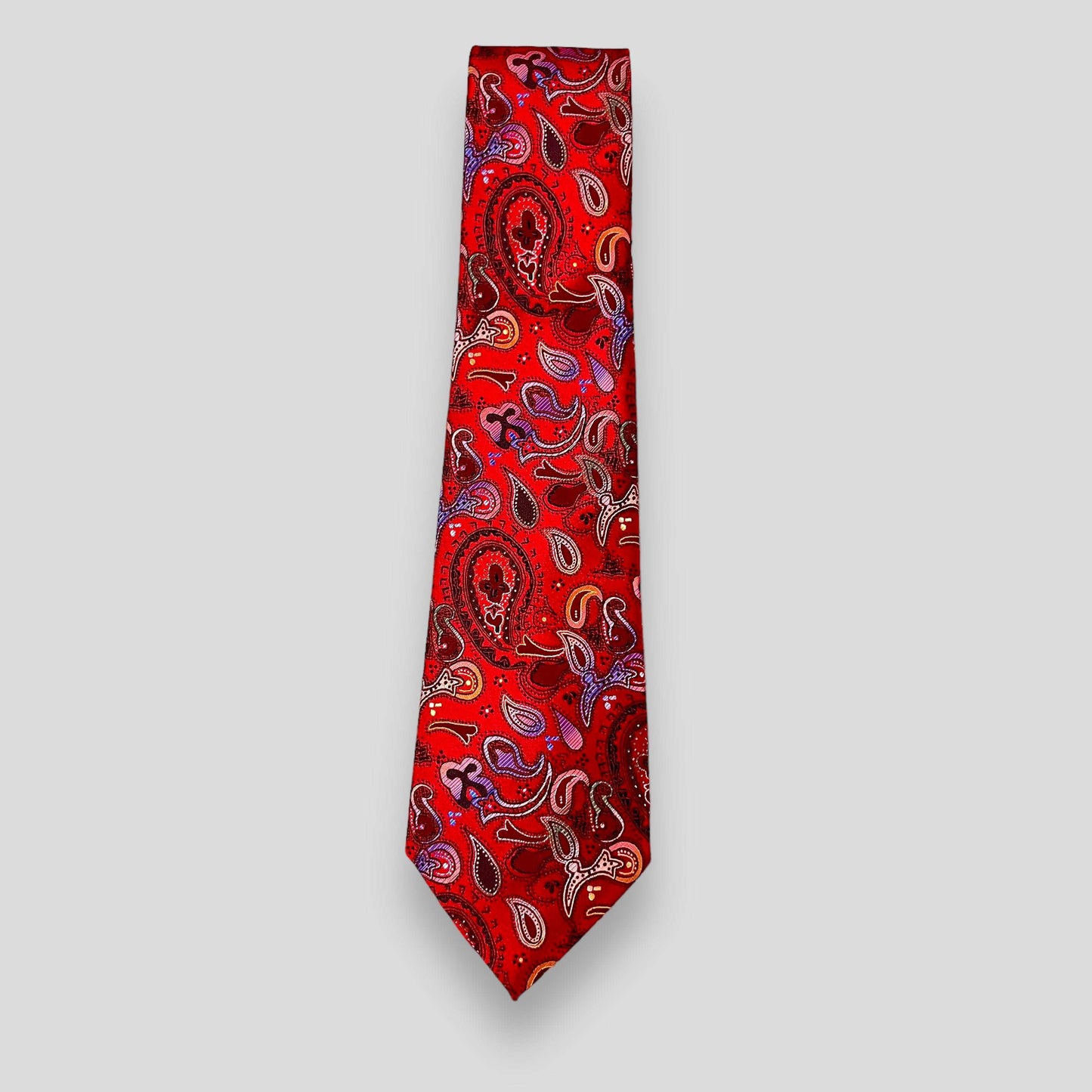 Designer Red Paisley Tie