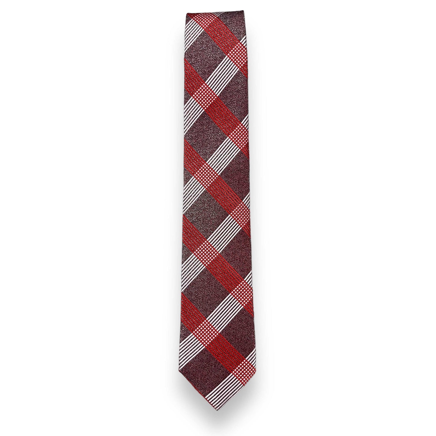 Maroon Plaid Tie