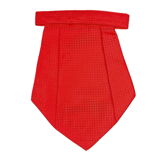 Red Self Geometric Cravat Tie