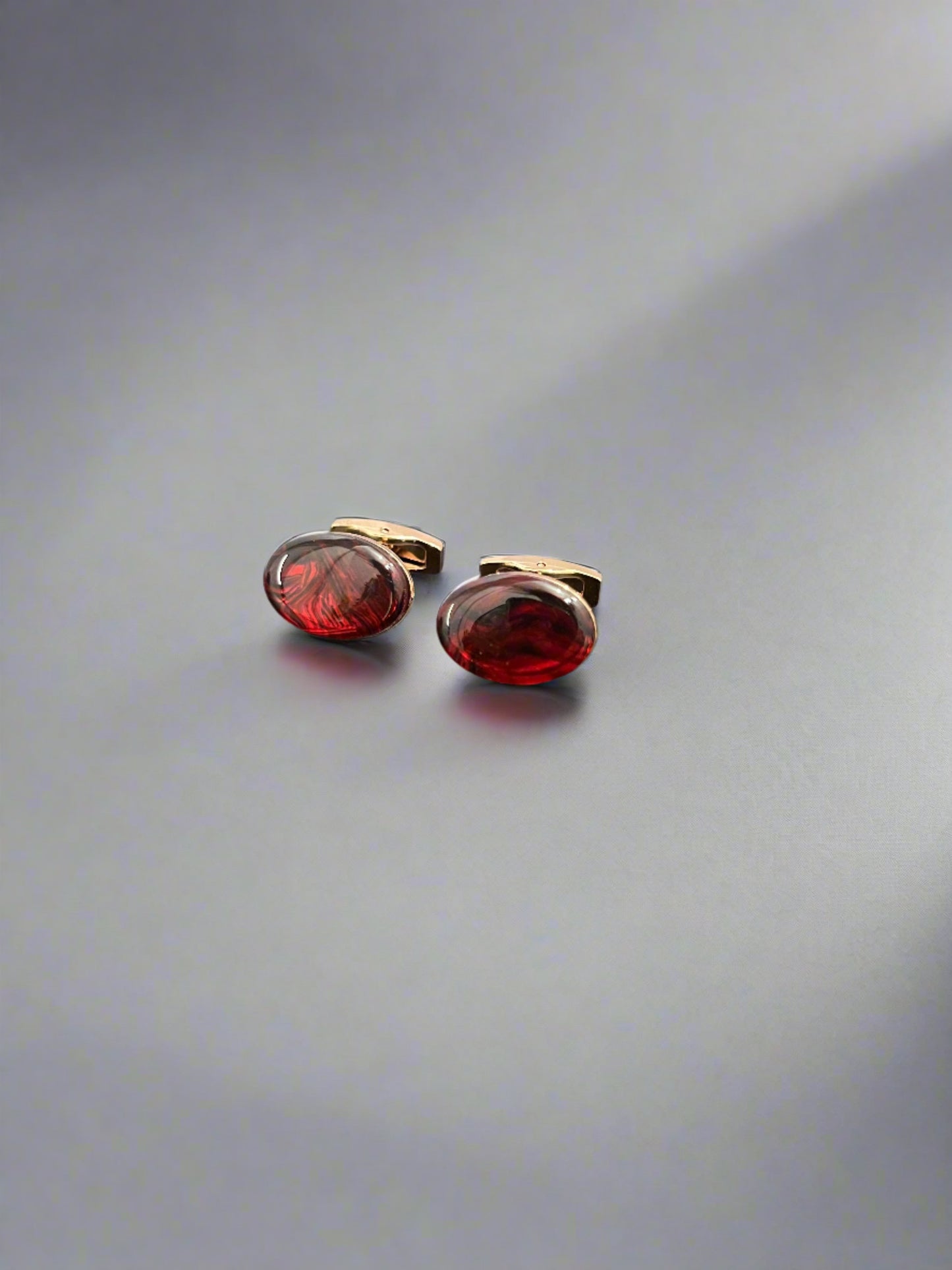 Sapphire Red Oval Cufflinks