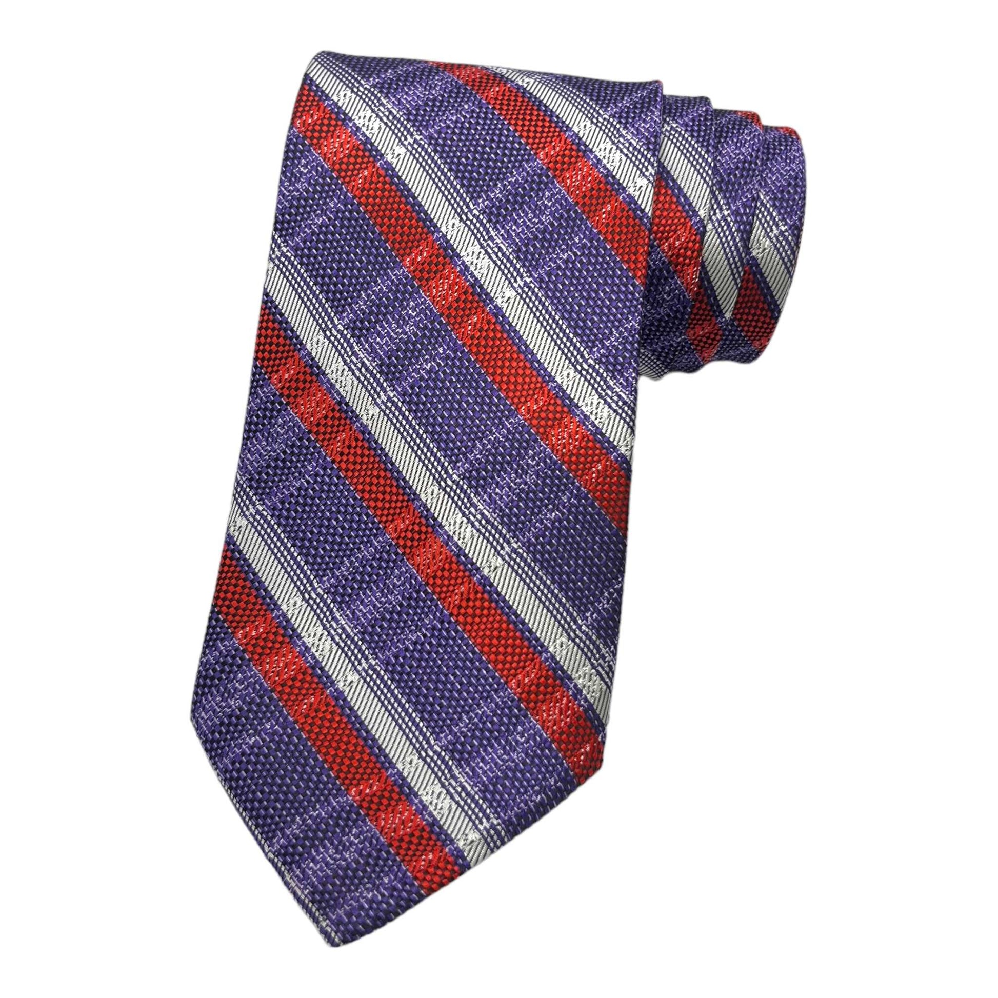 Lavender Plaid Tie And Pocket Square Combo