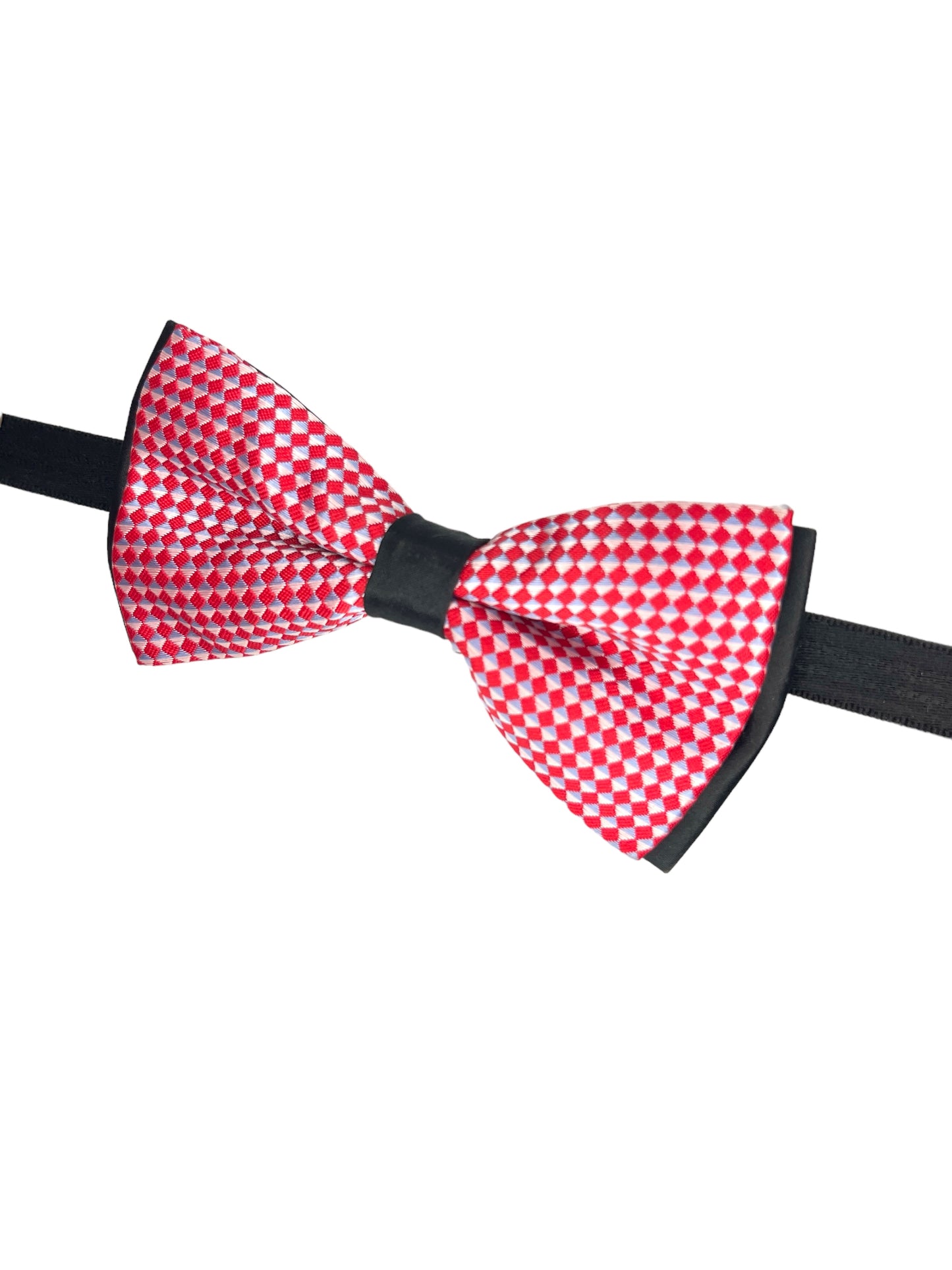 Red And White Dotted Double Layered Bowtie