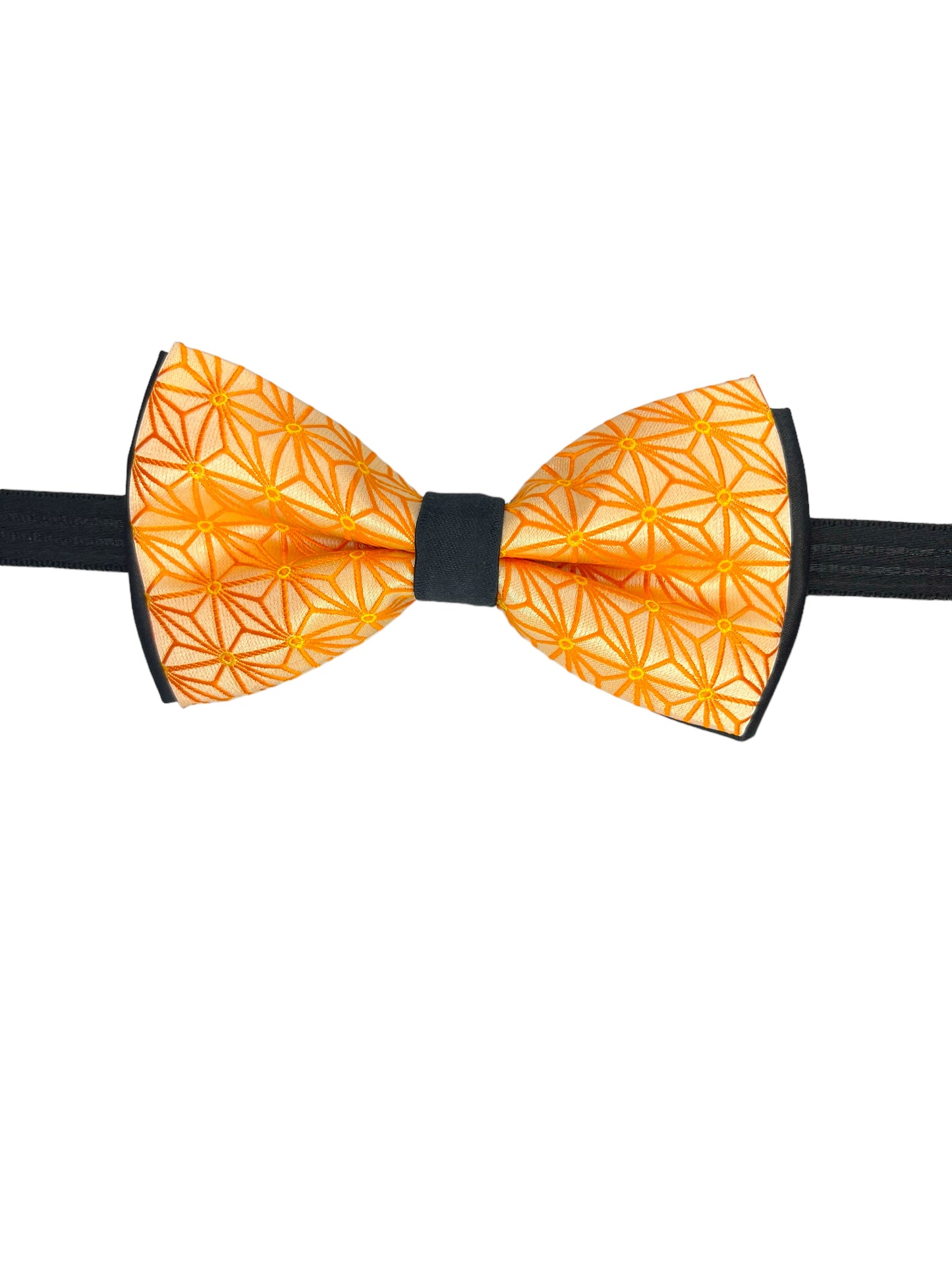 Orange Geometric Double Layered Bowtie