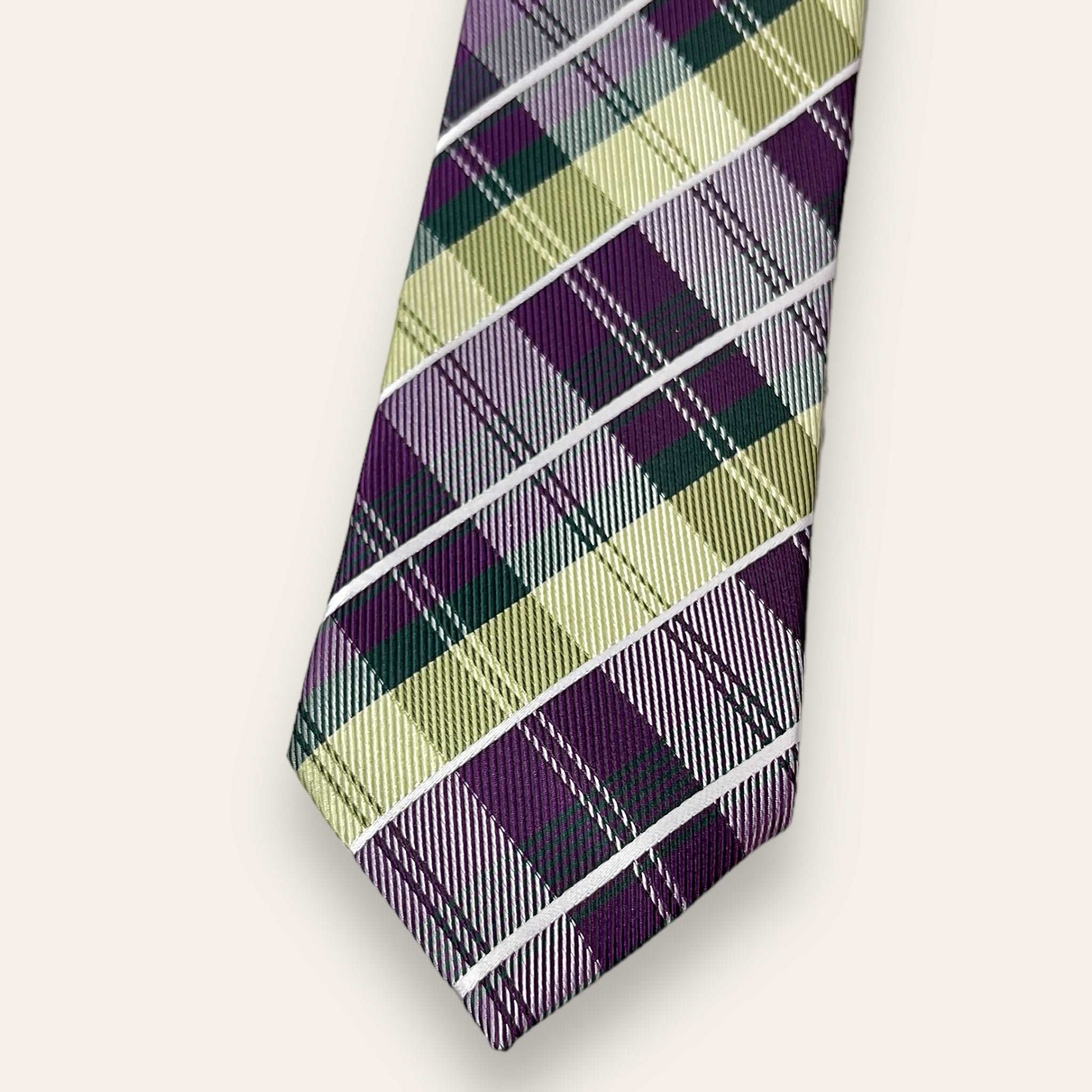 Green And Purple Plaid Tie