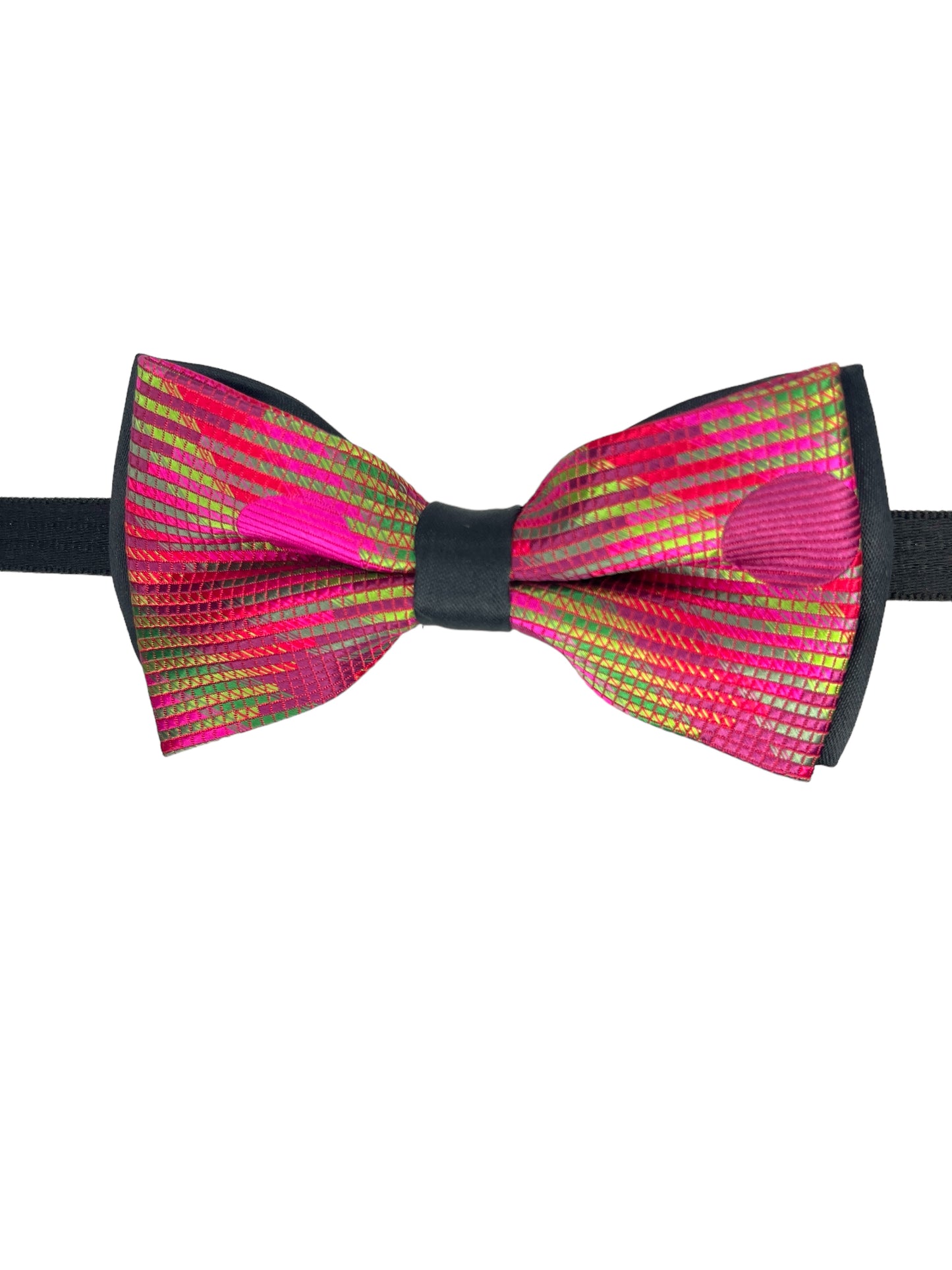 Magenta Polka Dot Double Layered Bowtie