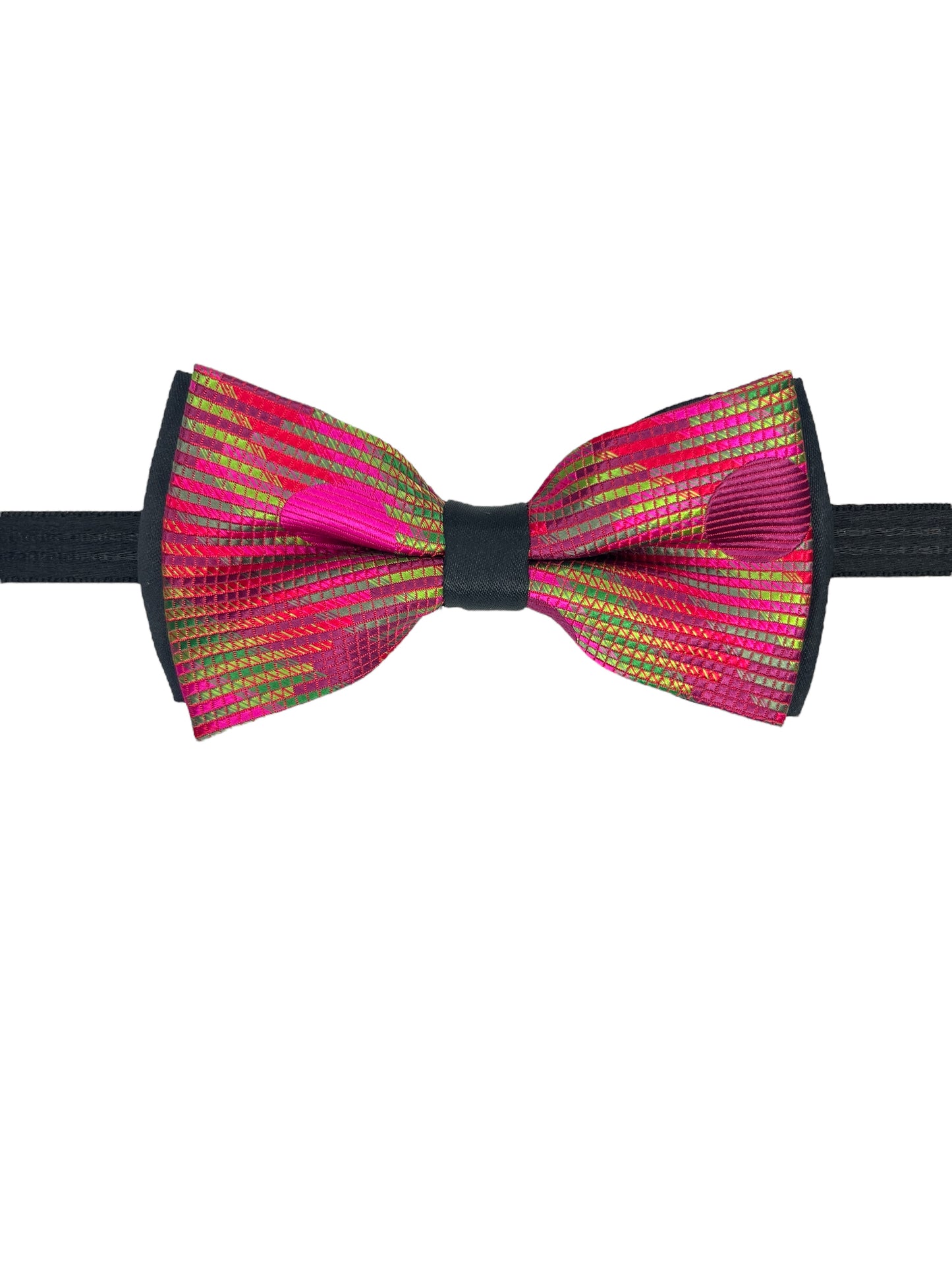 Magenta Polka Dot Double Layered Bowtie