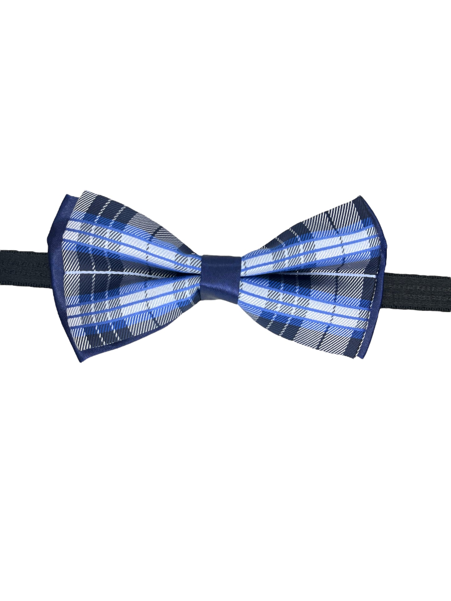 Blue Check Double Layered Bowtie