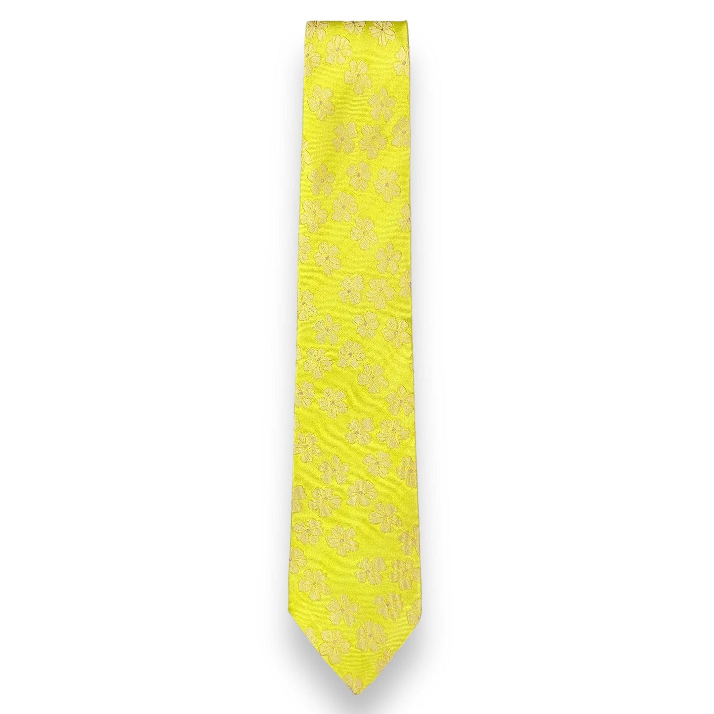 Neon Green Floral Tie