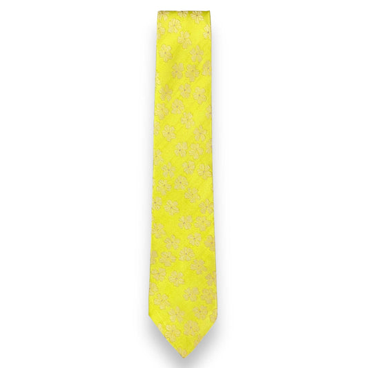 Neon Green Floral Tie