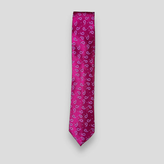 Magenta Paisley Tie