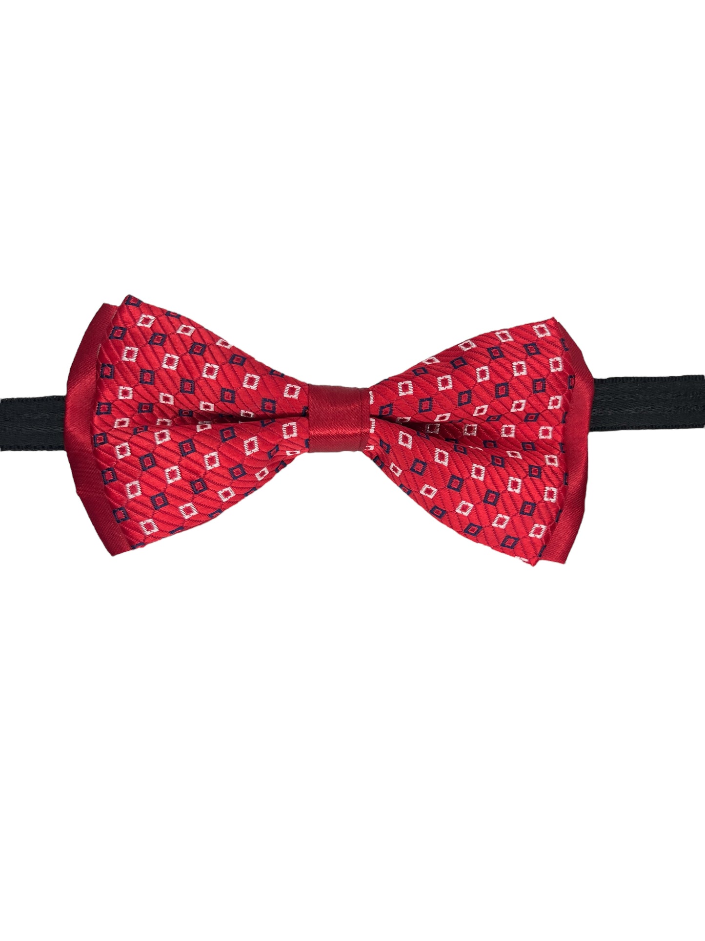 Red Geometric Double Layered Bowtie