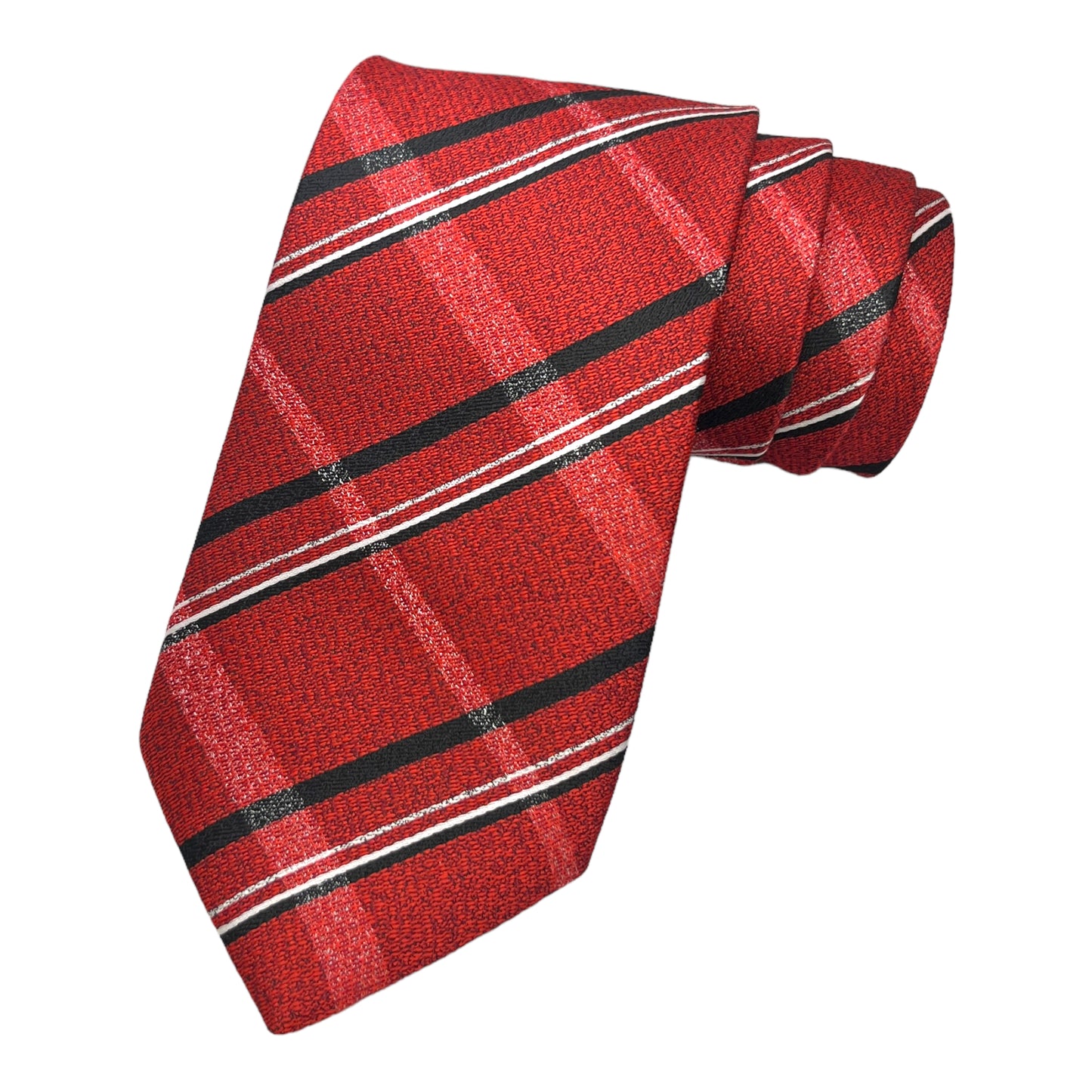 Red Plaid Tie And Pocket Square Combo