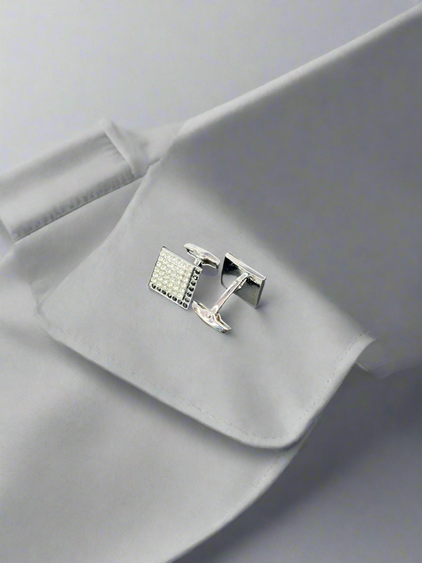 Black And White Studded Stones Cufflinks