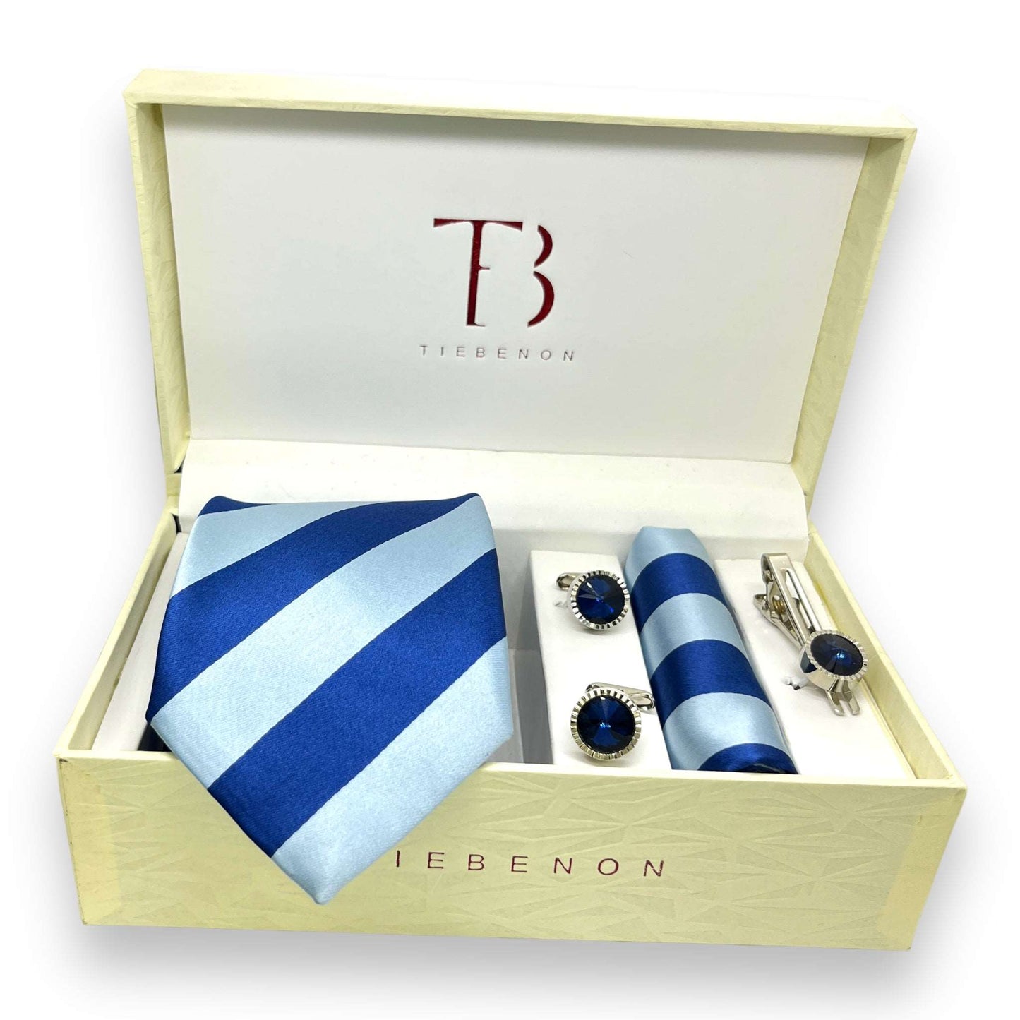 Blue Dual Stripe Tie Combo