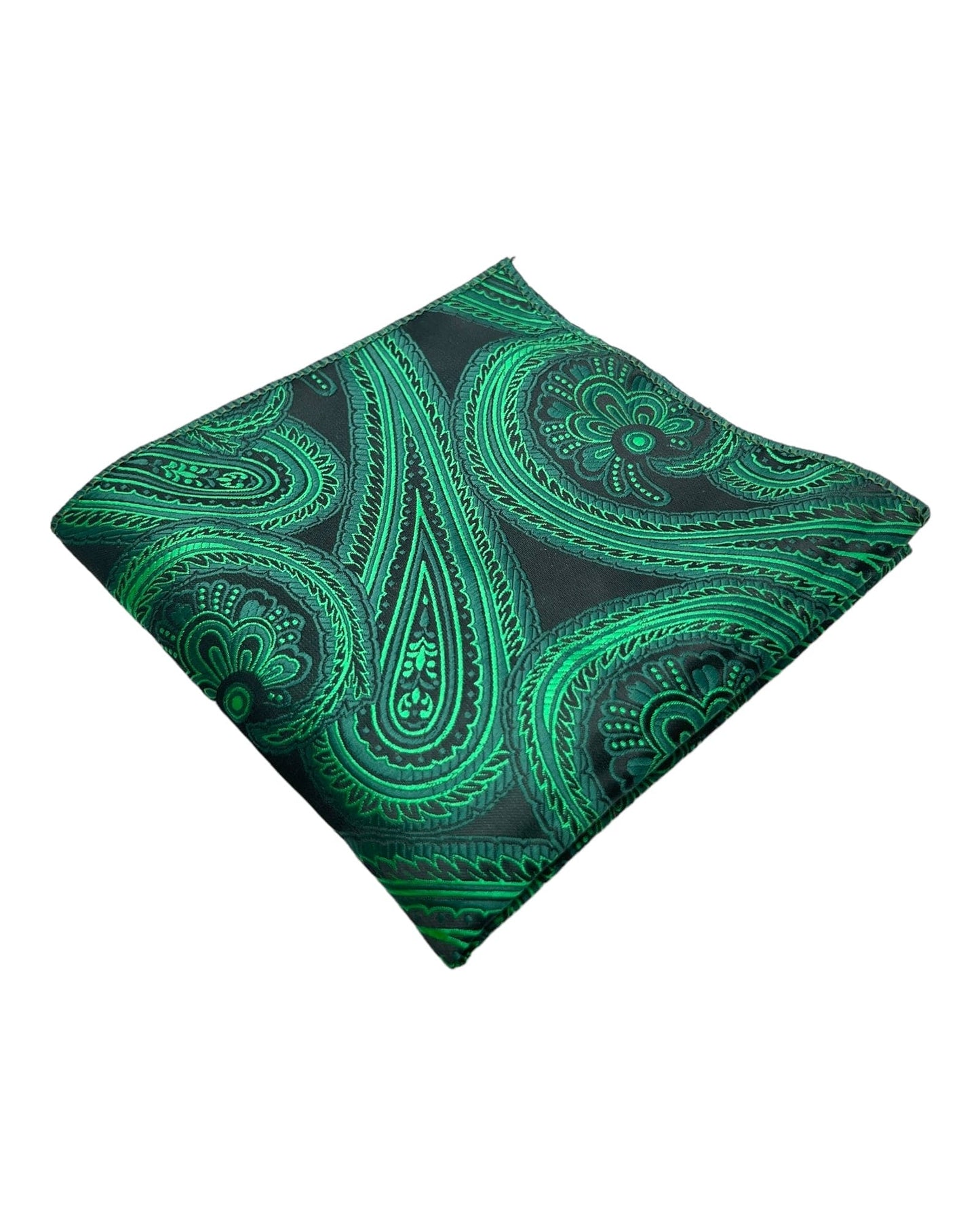 Green Big Paisley Microsilk Tie Set