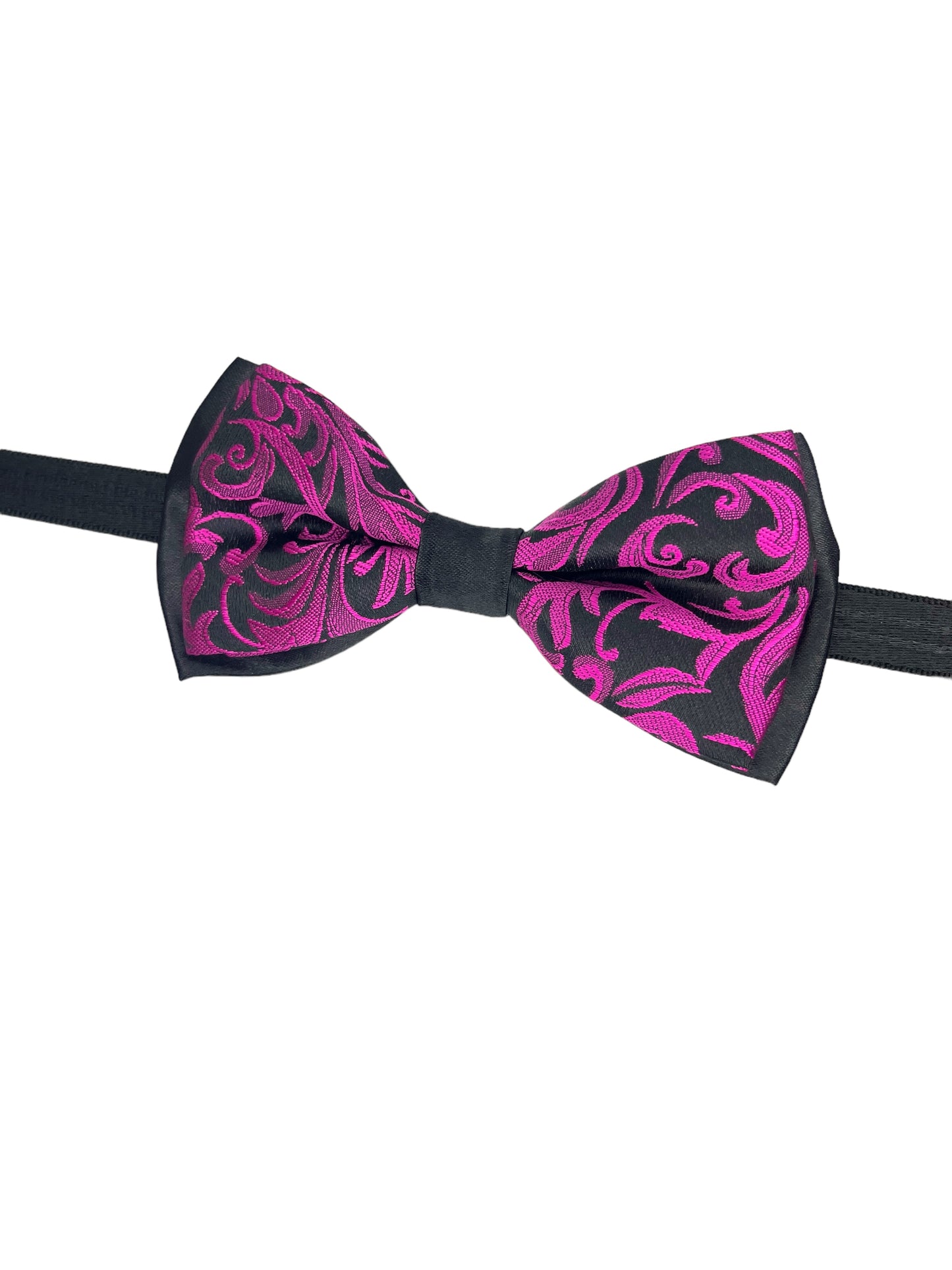 Magenta Floral Double Layered Bowtie