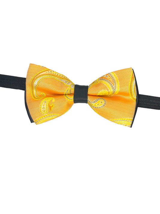 Yellow Paisley Double Layered Bowtie