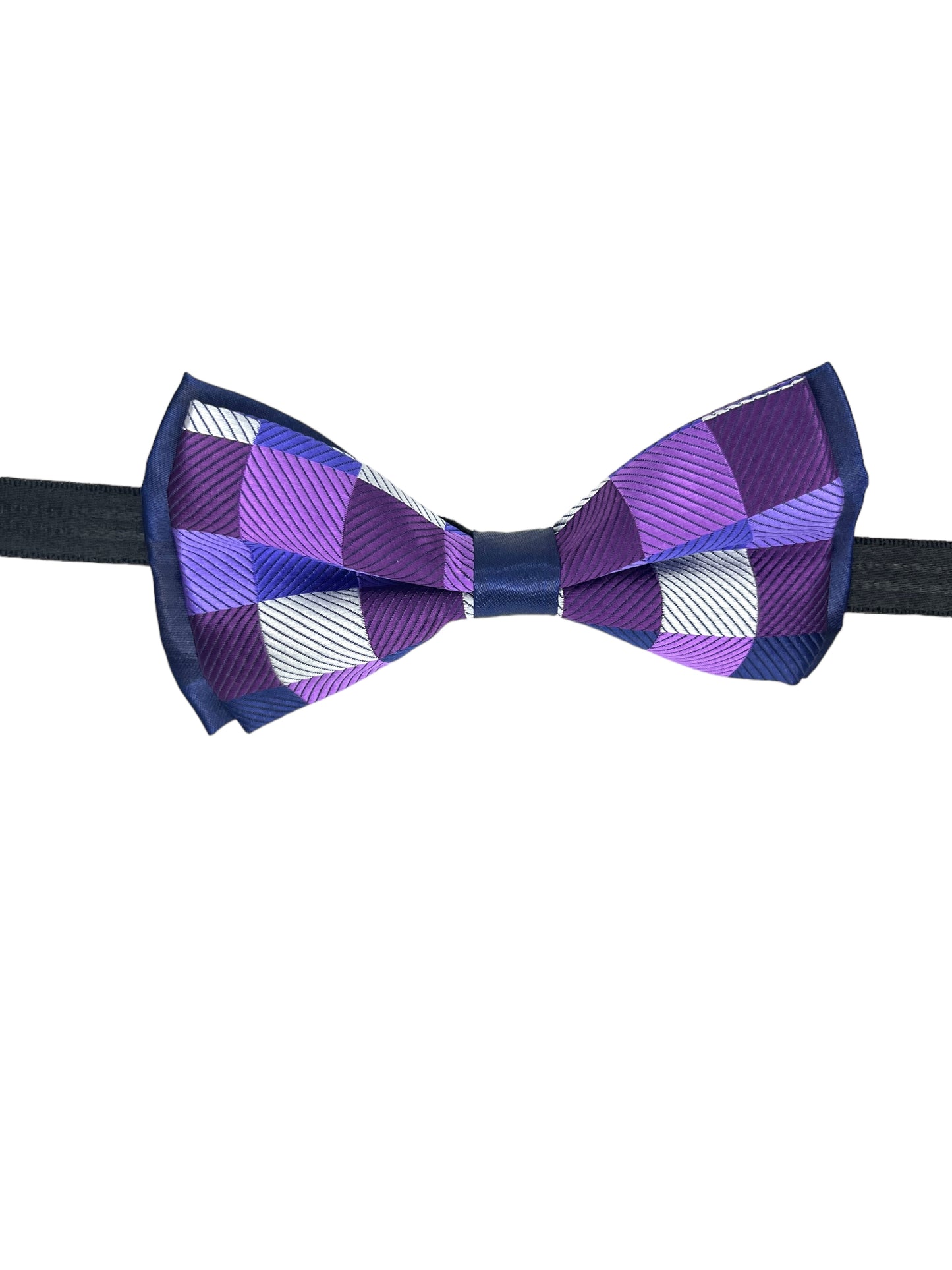 Purple Check Double Layered Bowtie