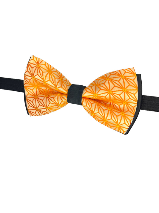 Orange Geometric Double Layered Bowtie