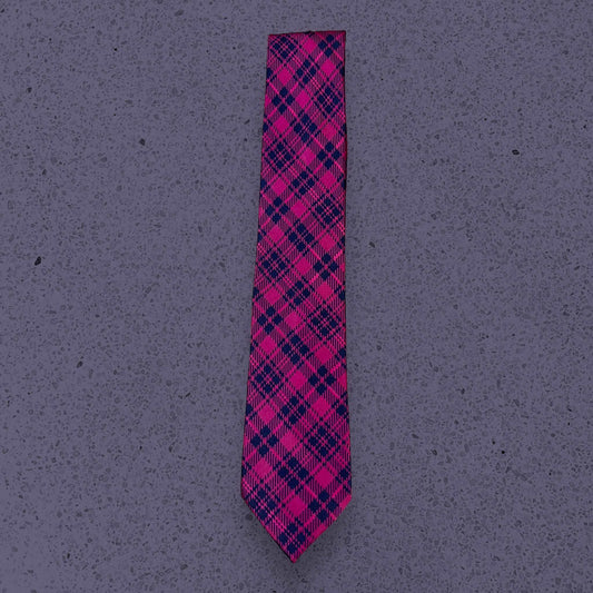 Dark Pink Plaid Tie