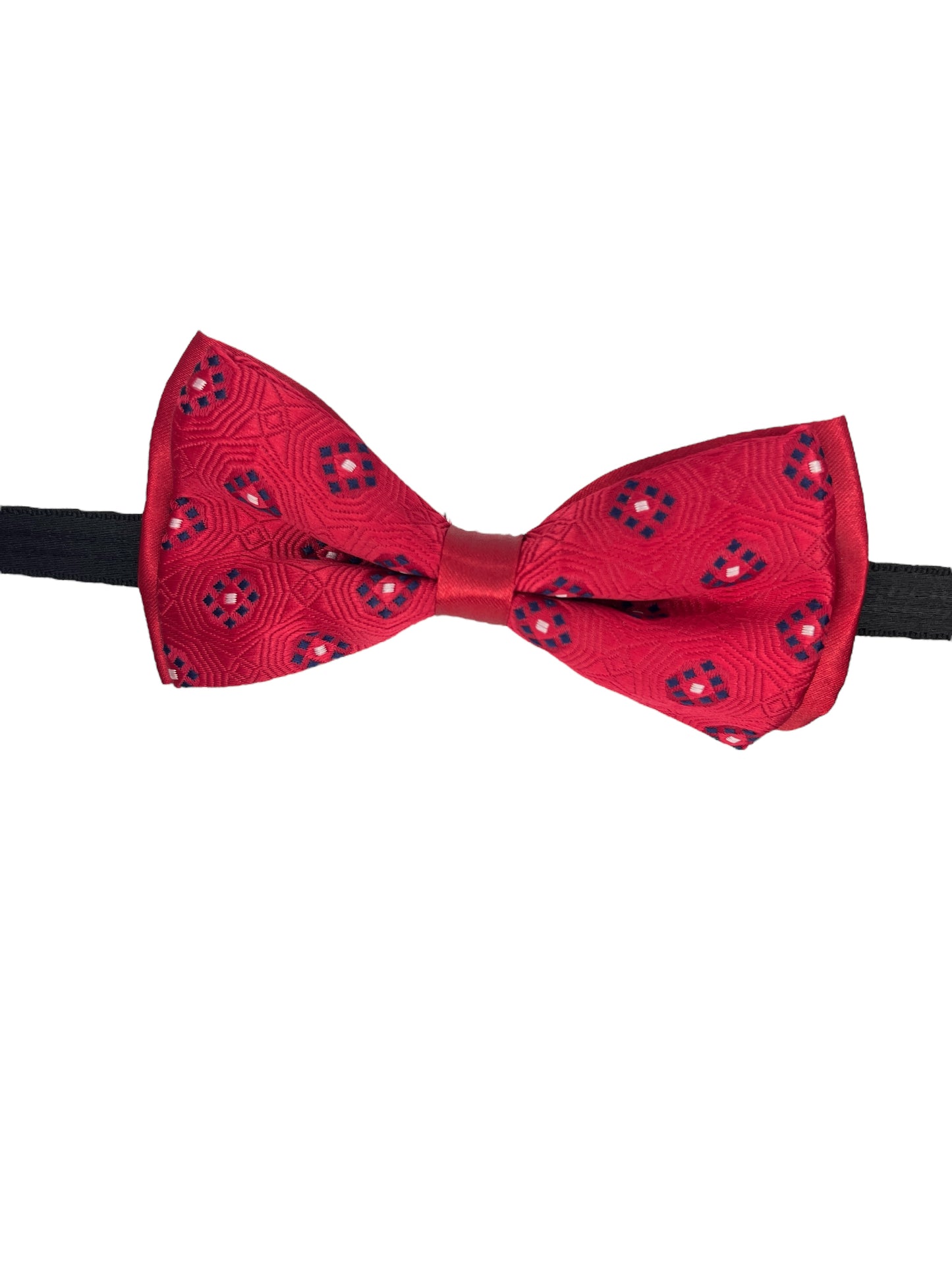 Red Geometric Double Layered Bowtie