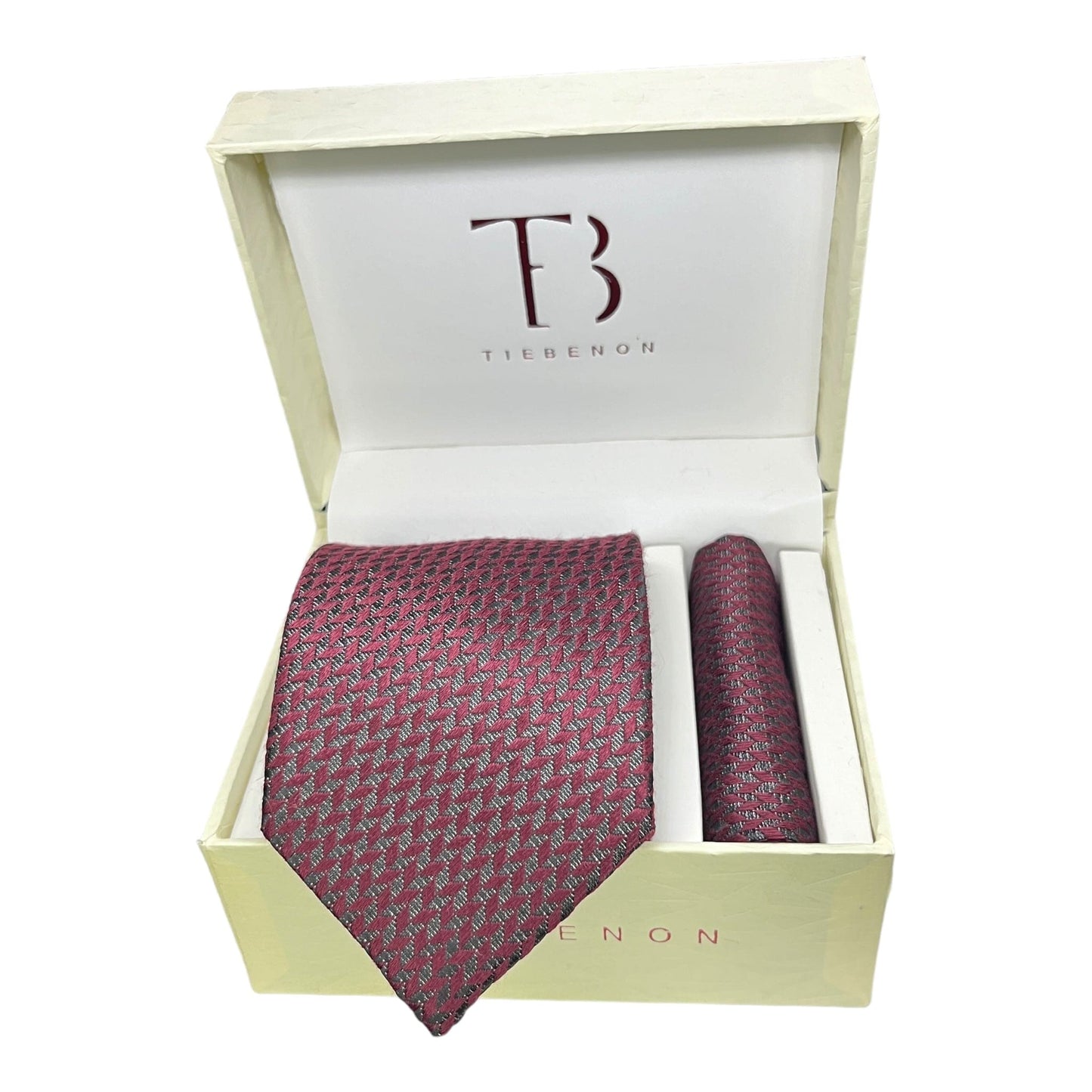 Burgundy Woollen Herringbone Tie