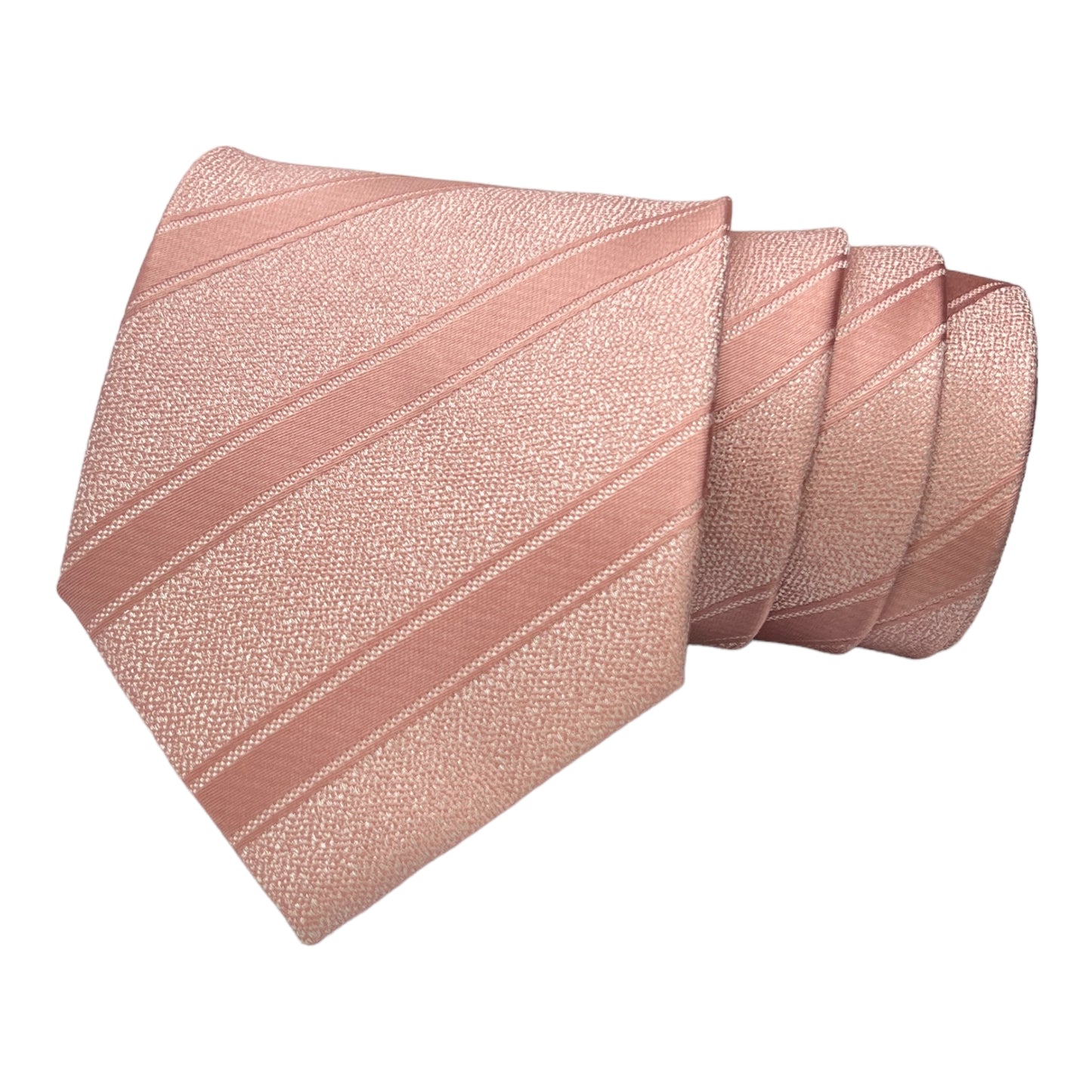 Rose Gold Self Stripe Tie And Pocket Square Combo