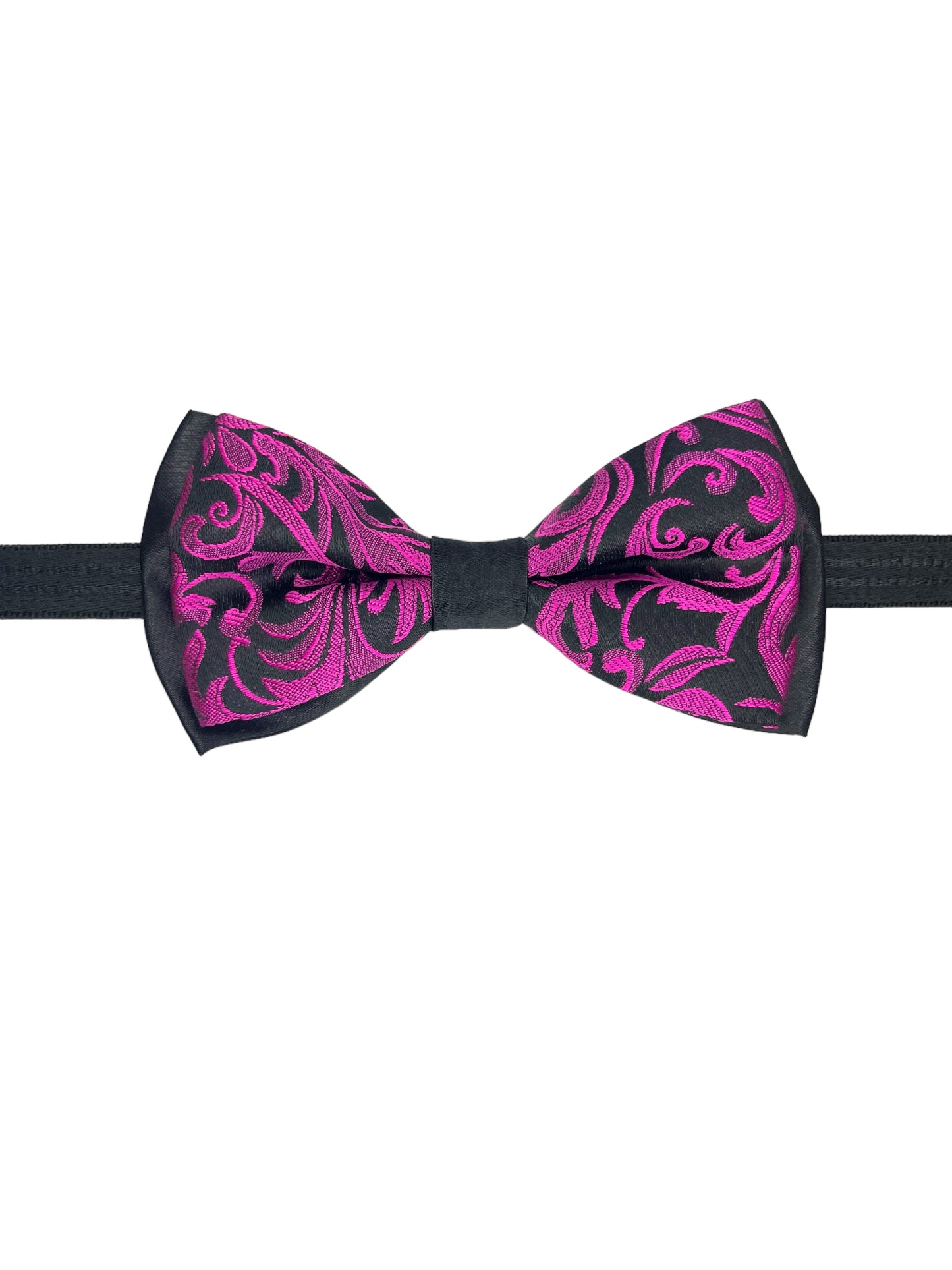 Magenta Floral Double Layered Bowtie