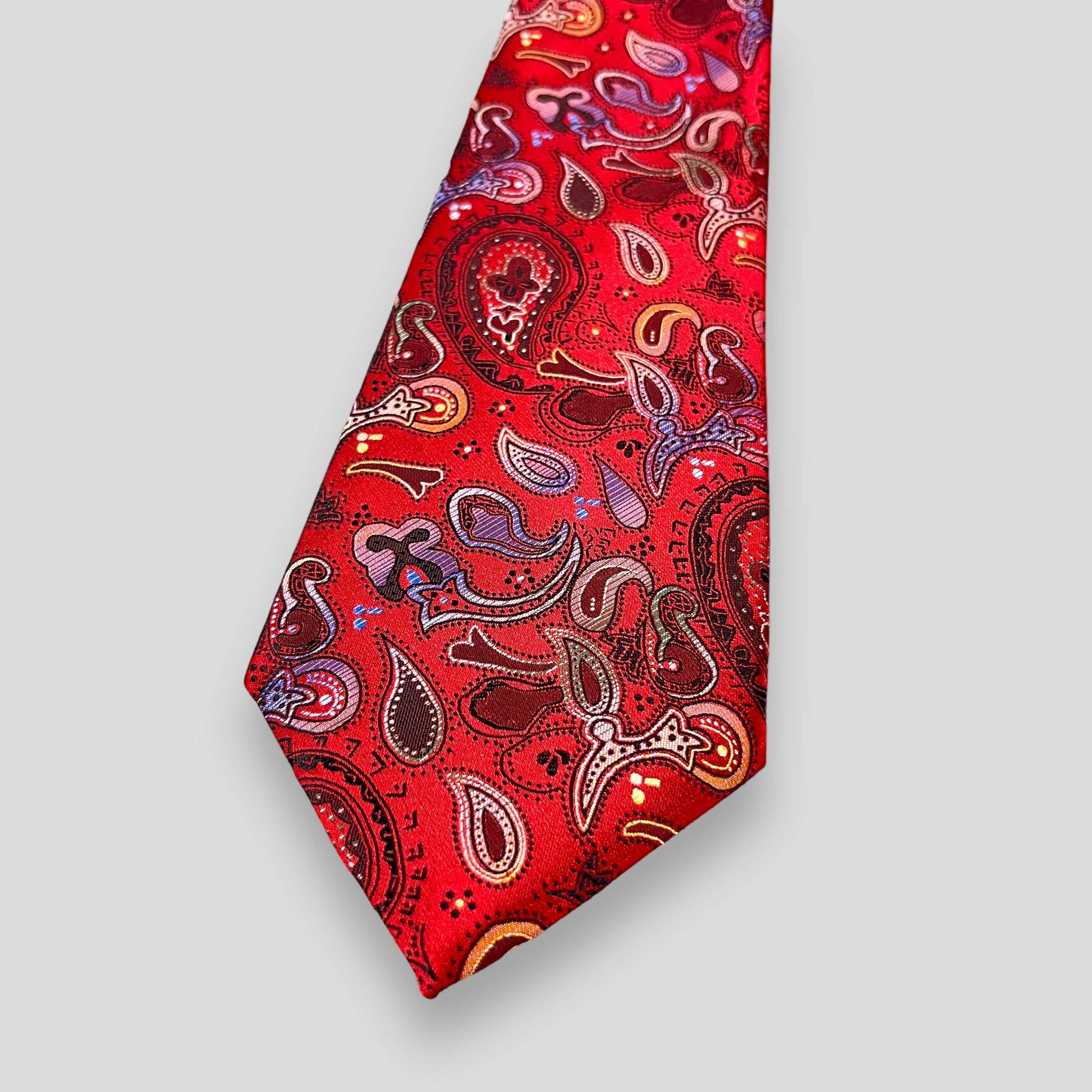 Designer Red Paisley Tie