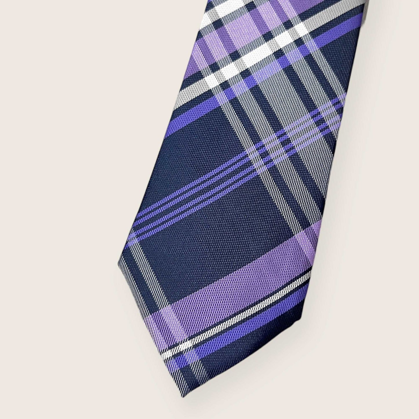 Blue And Purple Plaided Tie