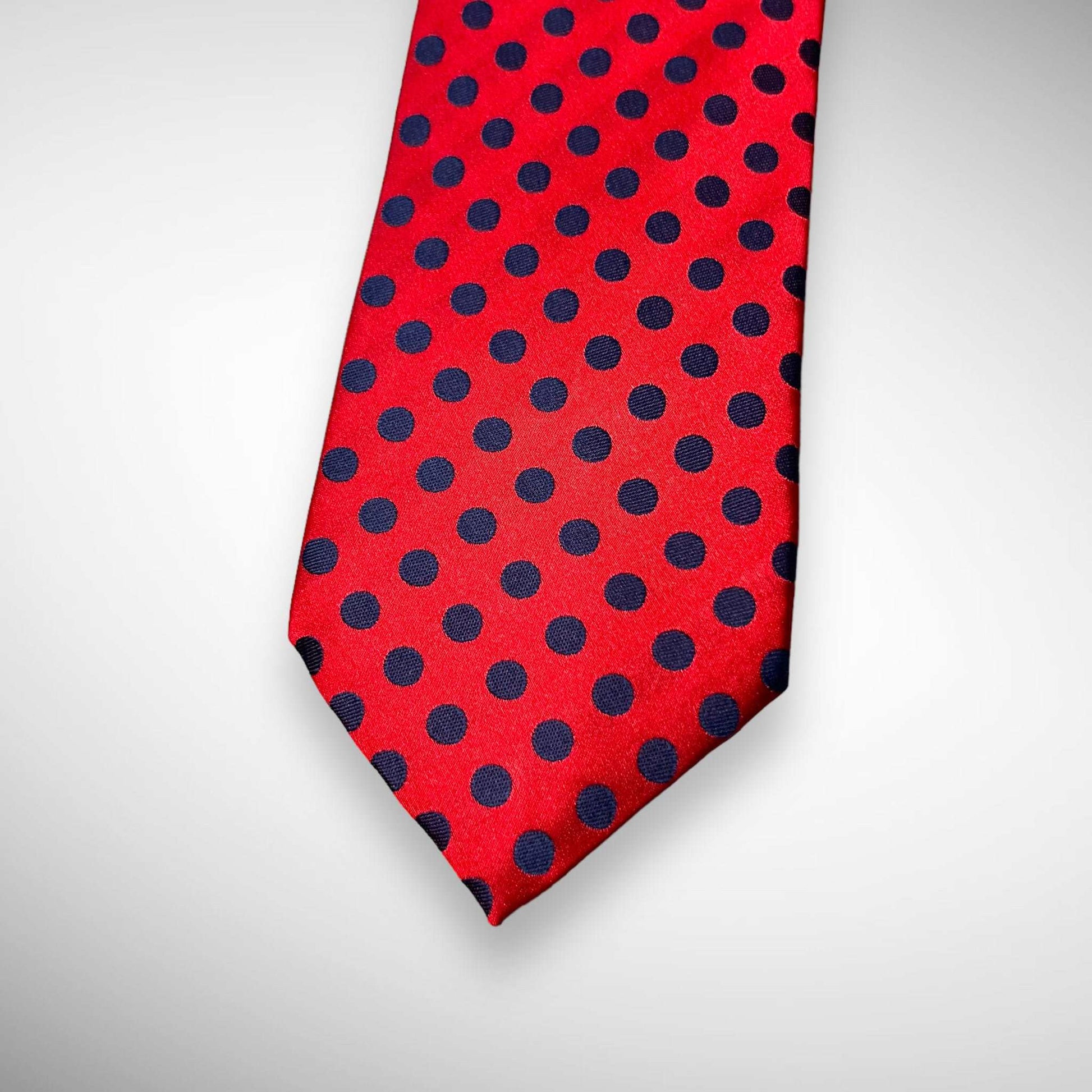 Blue And Red Dot Tie