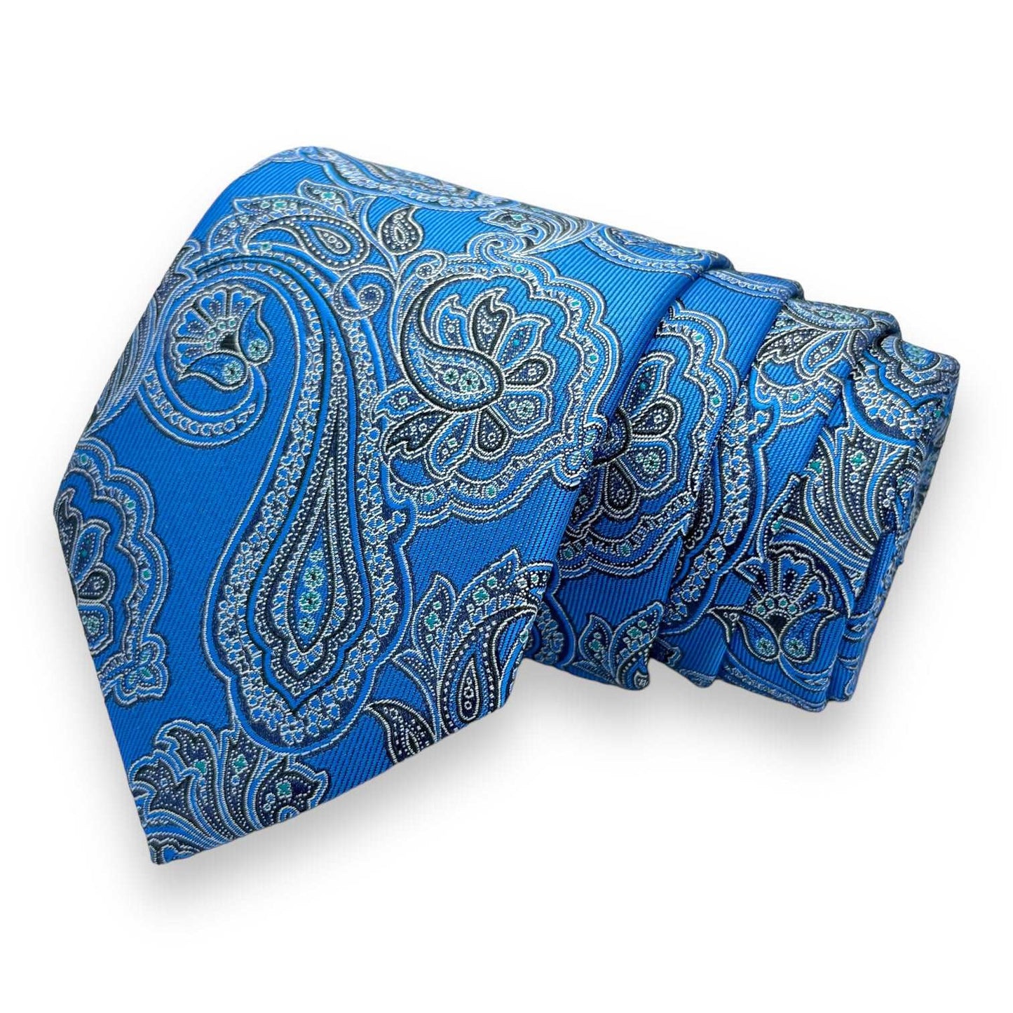 Blue And Black Paisley Tie Combo